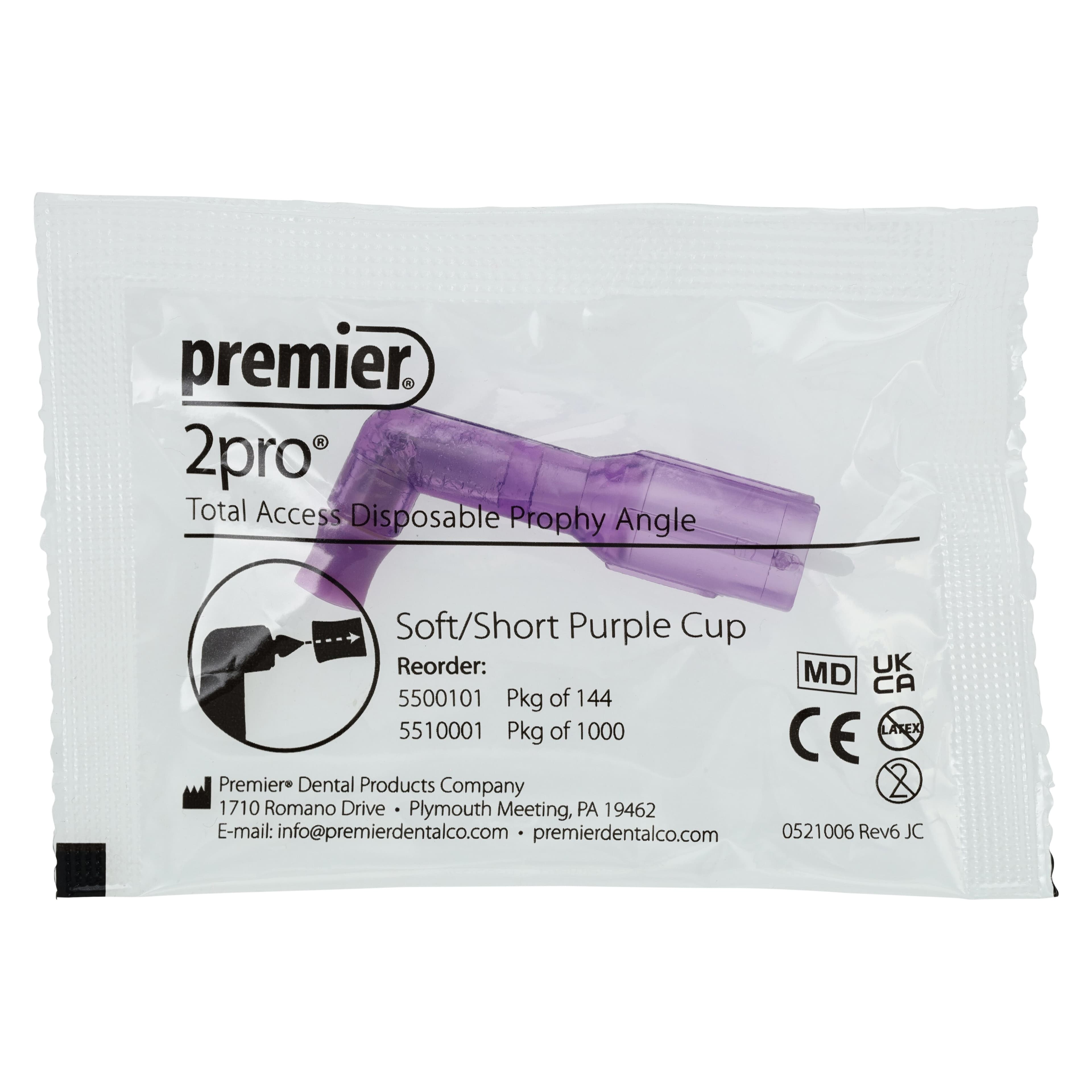 2Pro Total Access Disposable Prophy Angle, Soft/Short Cup, Purple, 1000/Pkg, 5510001 thumbnail 4