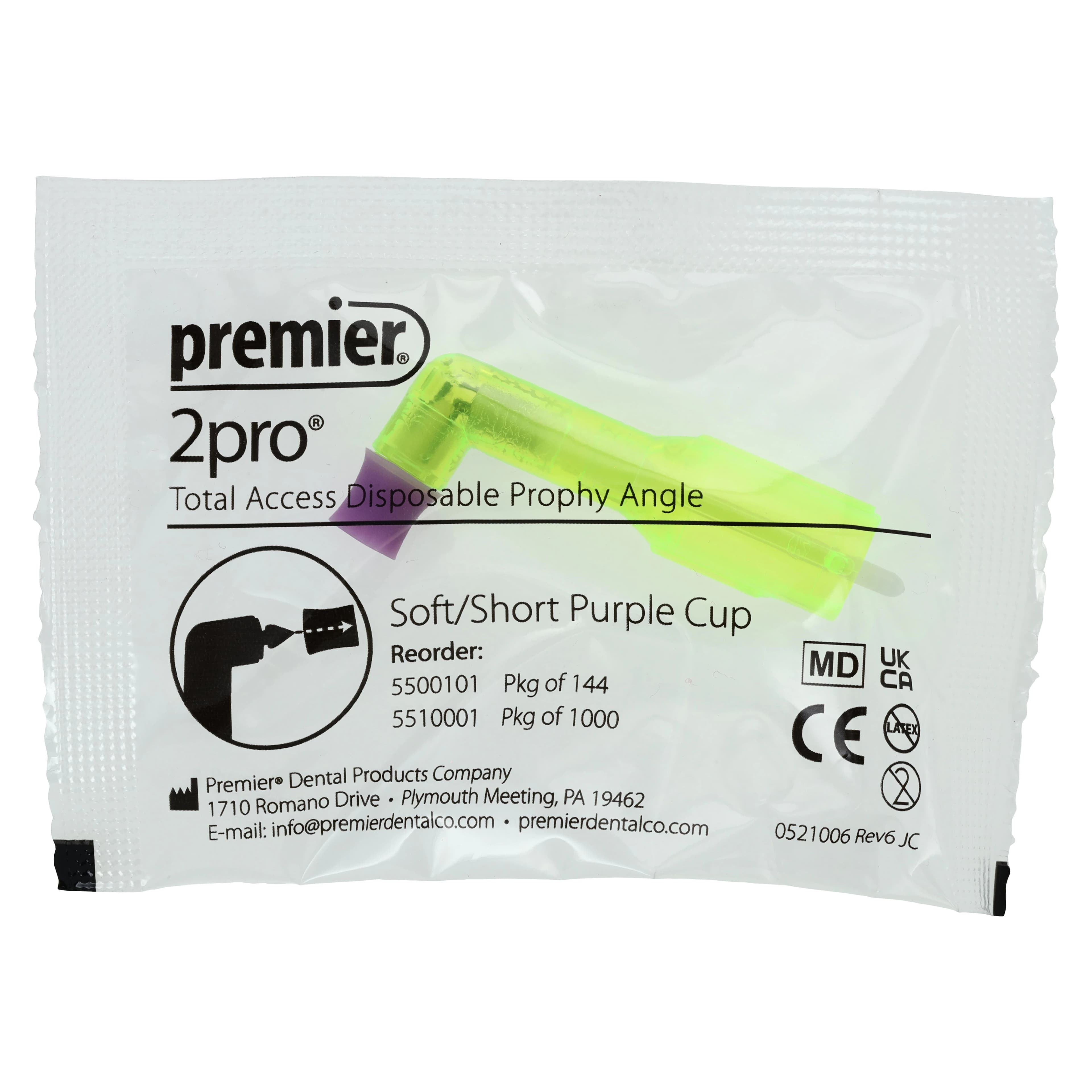 2Pro Total Access Disposable Prophy Angle, Soft/Short Cup, Purple, 1000/Pkg, 5510001 thumbnail 5