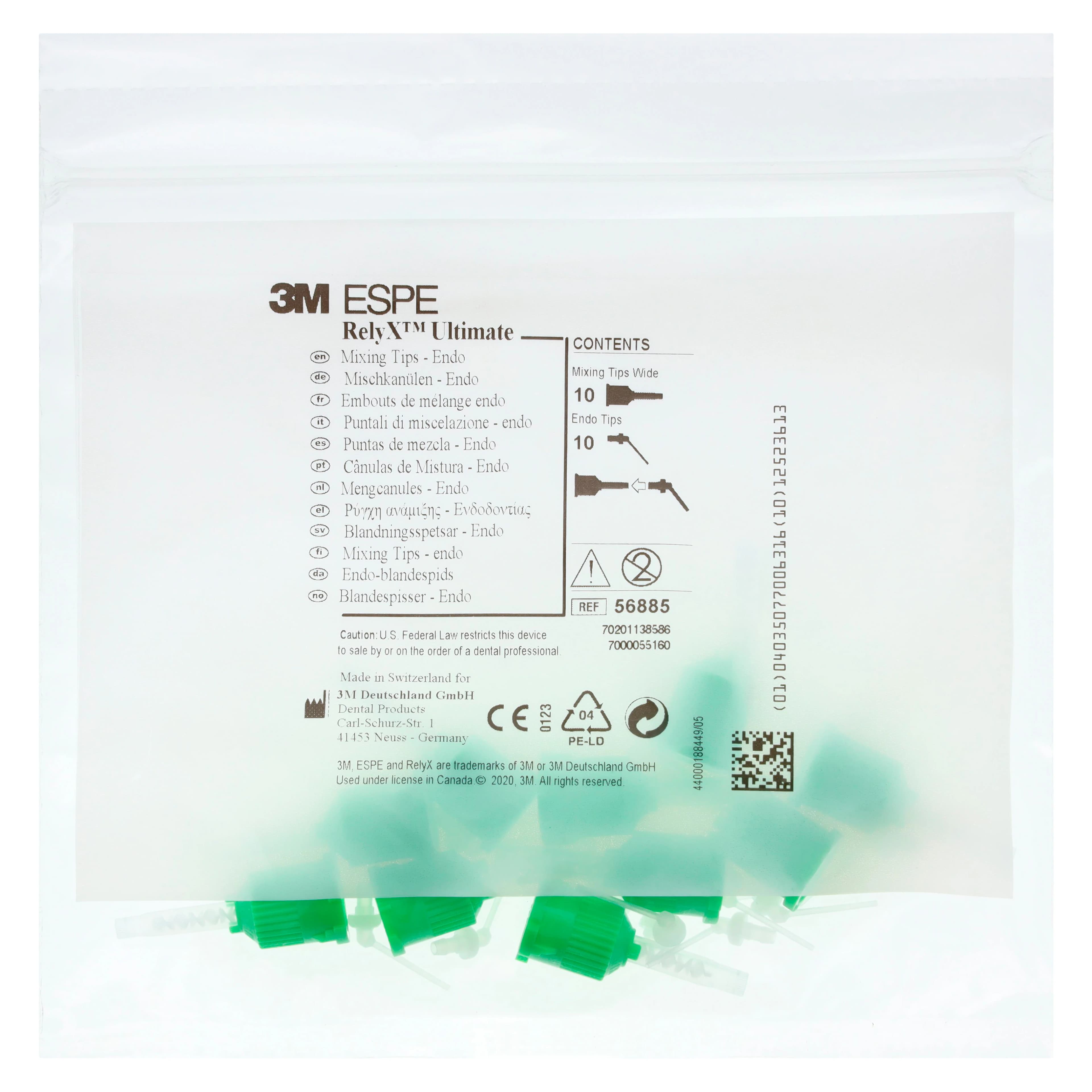 3M RelyX Ultimate Adhesive Resin Cement Mixing Tips, Wide & Endo, Green, 10/Pk, 56885 thumbnail 3