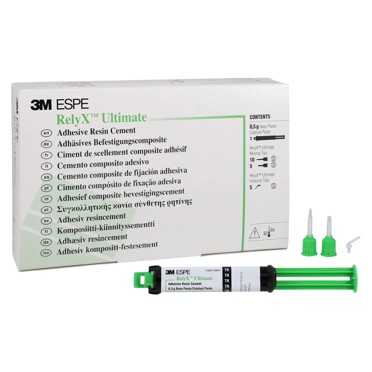 3M RelyX Ultimate Adhesive Resin Cement Refill, Translucent, 8.5 g Syringe, 1/Pk, 56890 - RelyX Ultimate Adhesive Resin Automix Cement Refill Translucent Ea - Image 1
