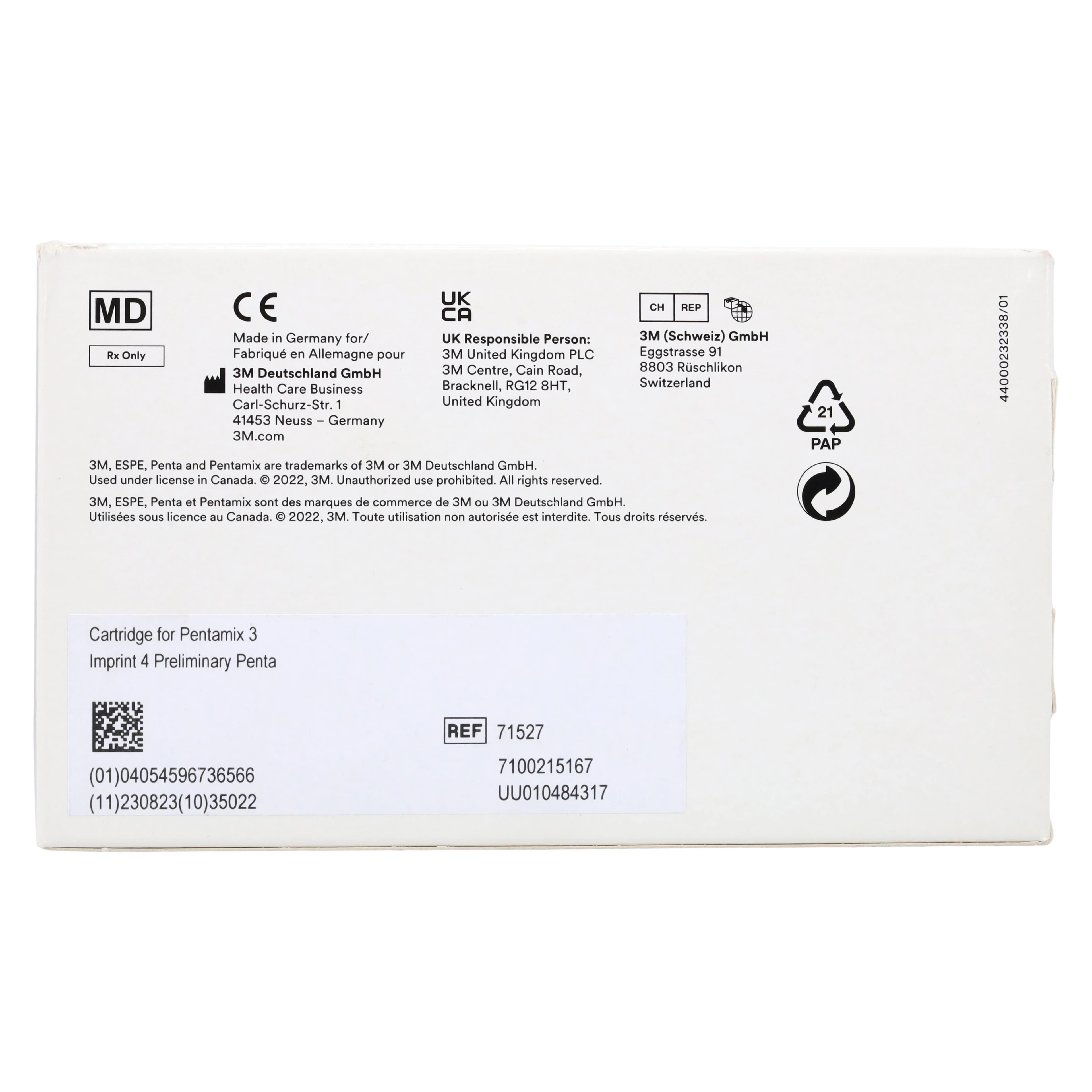 3M™ Imprint™ 4 Preliminary Penta™ VPS Impression Material Cartridge for Pentamix™ 3, Regular Set, Pink, 71527 thumbnail 8