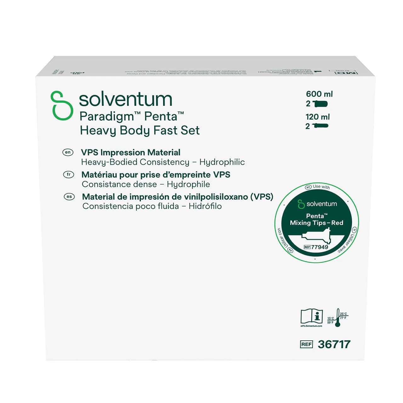 3M Paradigm Penta Heavy Body Fast Set VPS Impression Material, 2-Pack (2 x 300 ml Base, 2 x 60 ml Catalyst), 36717 thumbnail 2
