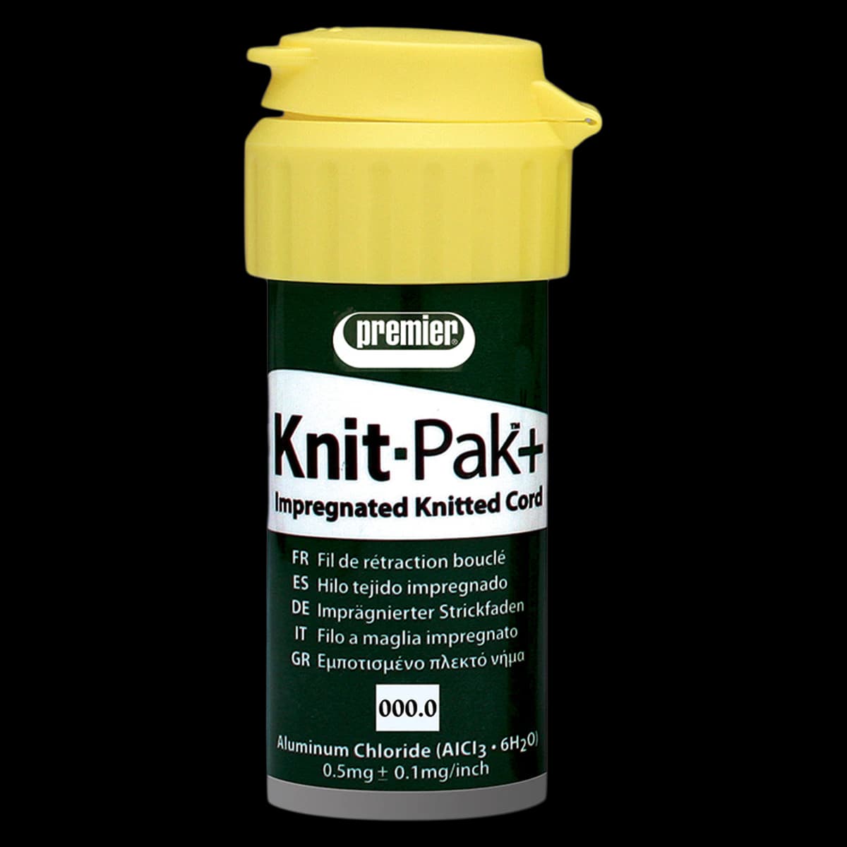 Premier Knit-Pak+ Impregnated Knitted Retraction Cord, Size 000.0, Midnight Green, 80" (1/Pkg) - Knit-Pak+ 000.0 Impregnated Retraction Crd Grn 80" - Image 1