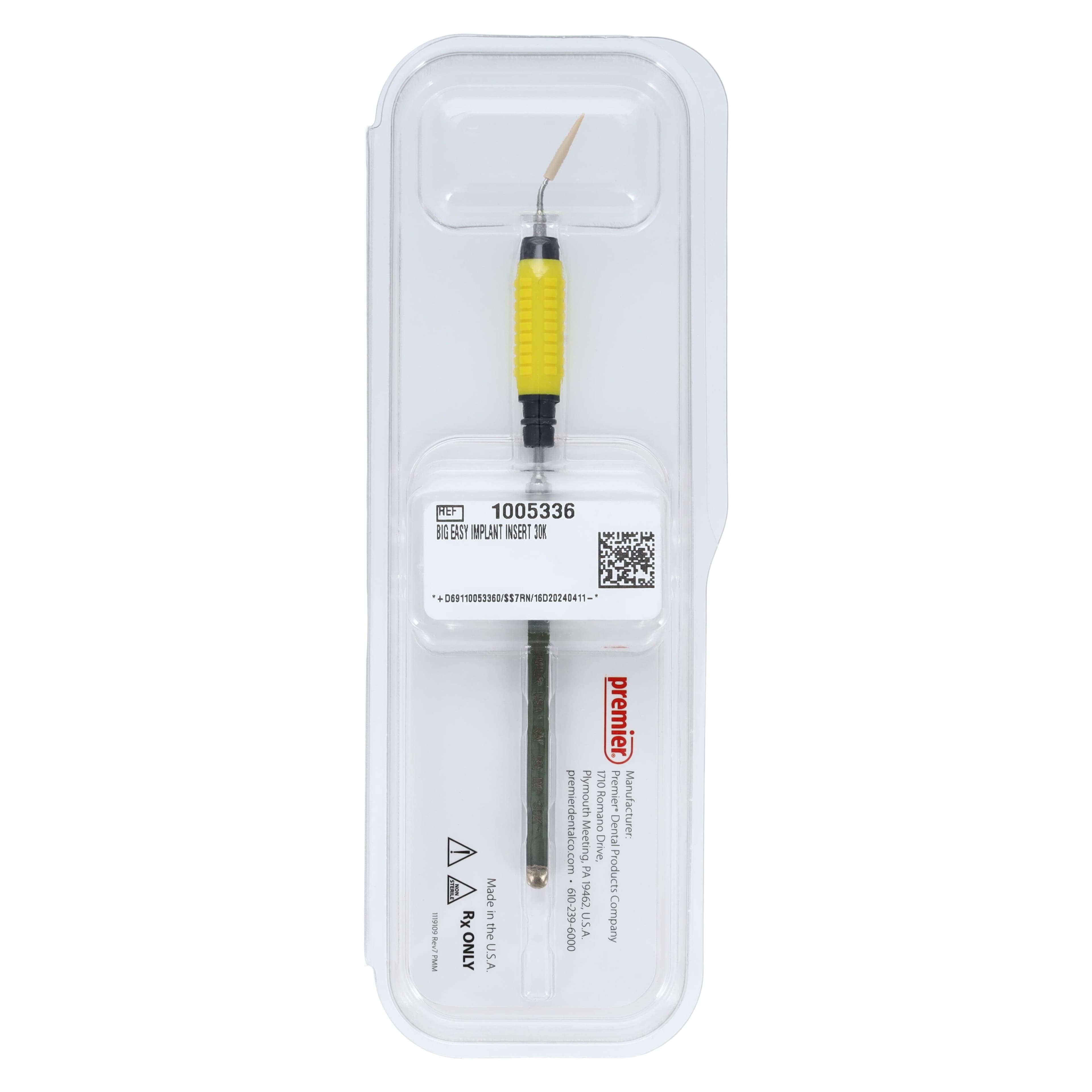 Big Easy Implant Ultrasonic Insert, 30K, 7/16" Yellow Handle, PEEK Tip, 1/Pk, 1005336 thumbnail 2