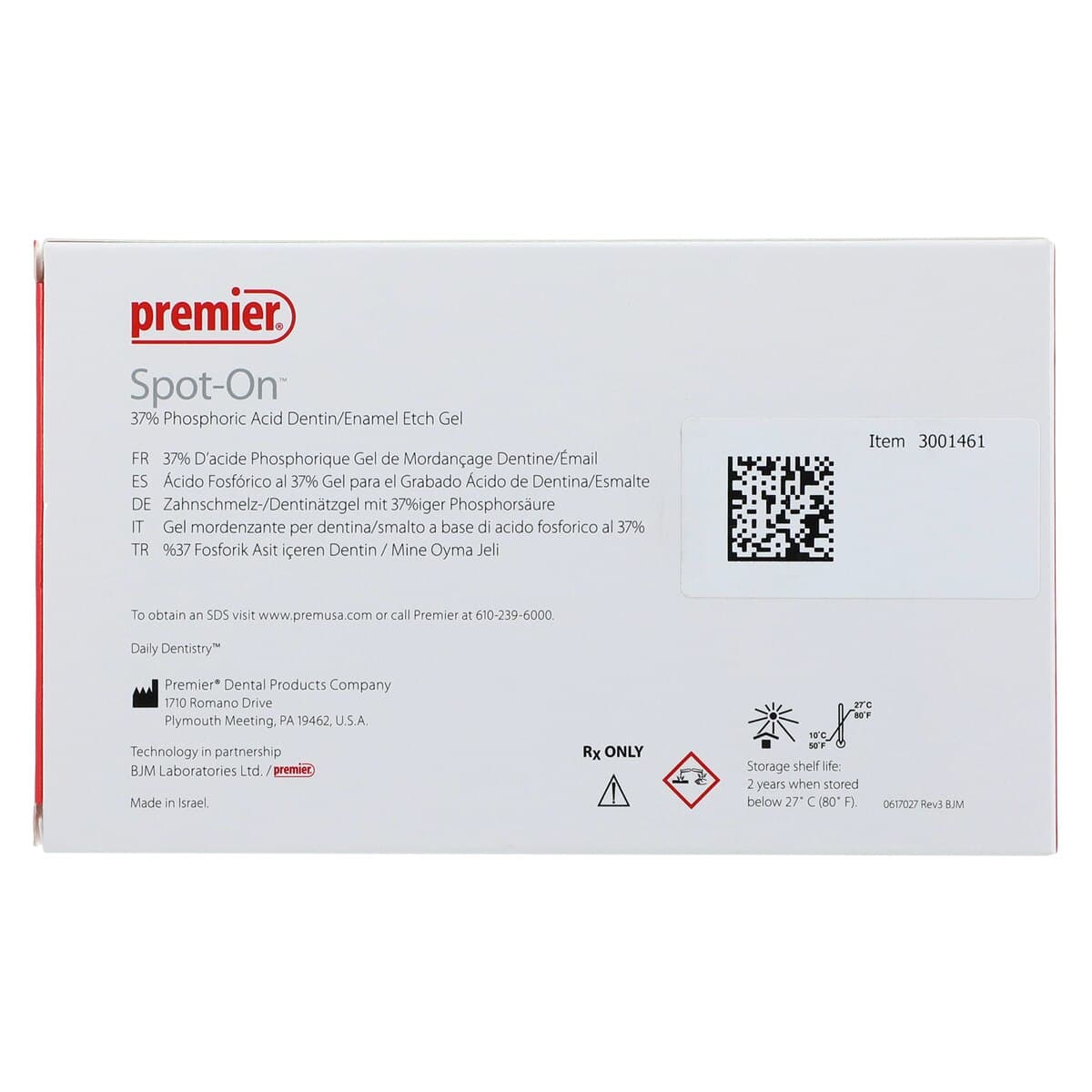 Spot-On Etch 37% Phosphoric Acid Etching Gel, High Viscosity, Intro Kit, 5 x 1.2 ml Syringes with 20 Applicator Tips, 3001461 thumbnail 10