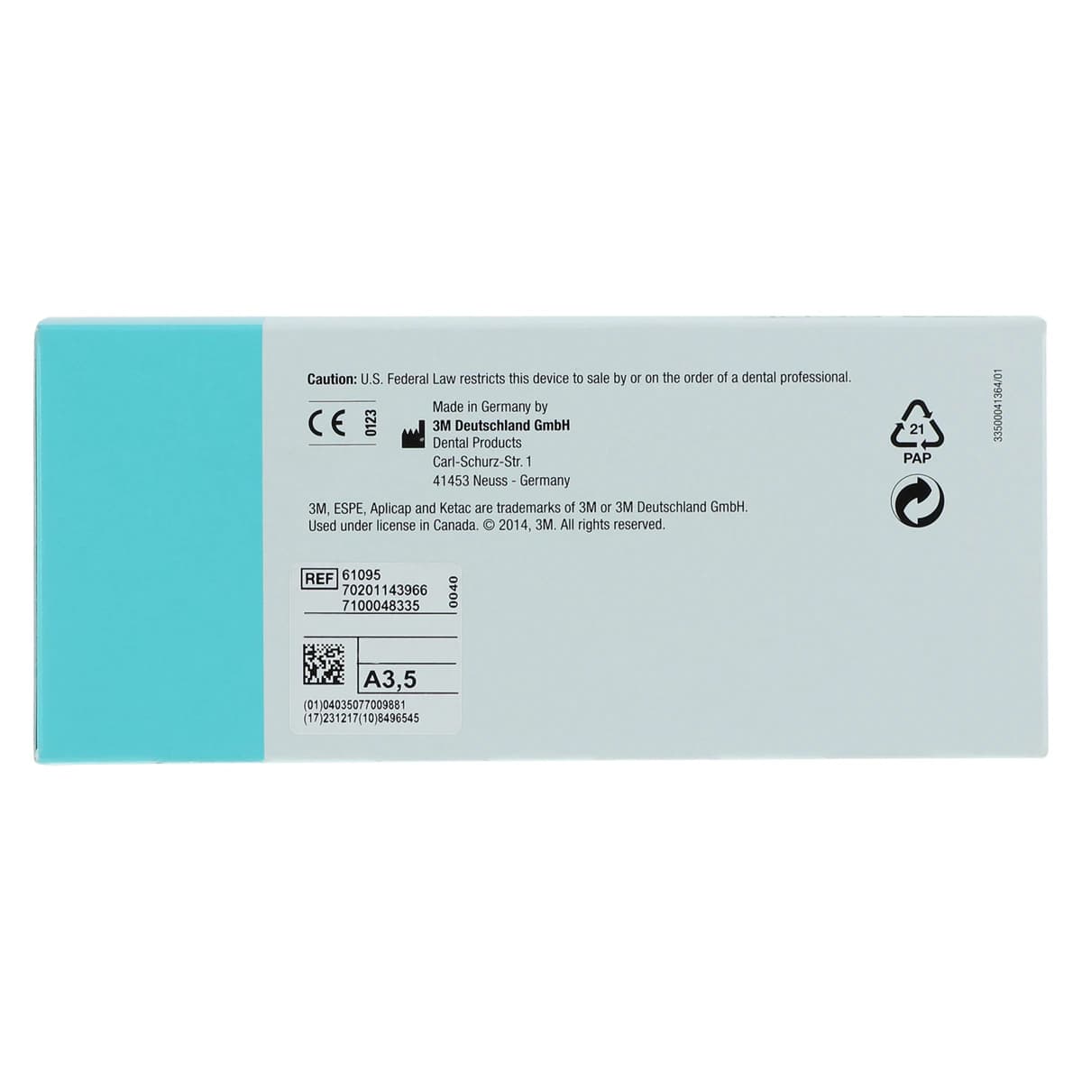 3M Ketac Universal Aplicap Glass Ionomer Restorative, Shade A3.5, Refill, 50 Capsules, 61095 thumbnail 4