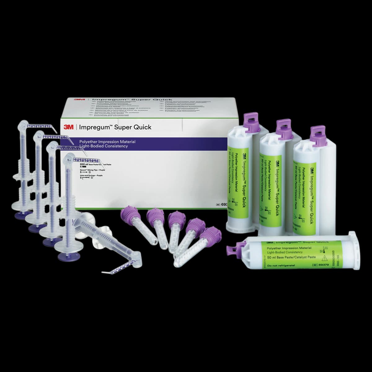 3M (Solventum) Impregum Super Quick Polyether Impression Material Light Body Refill, 50 ml Cartridges, 4/Pk, 69379 - Impregum Super Quick Light Body Refill 50ml 4/Pk - Image 1
