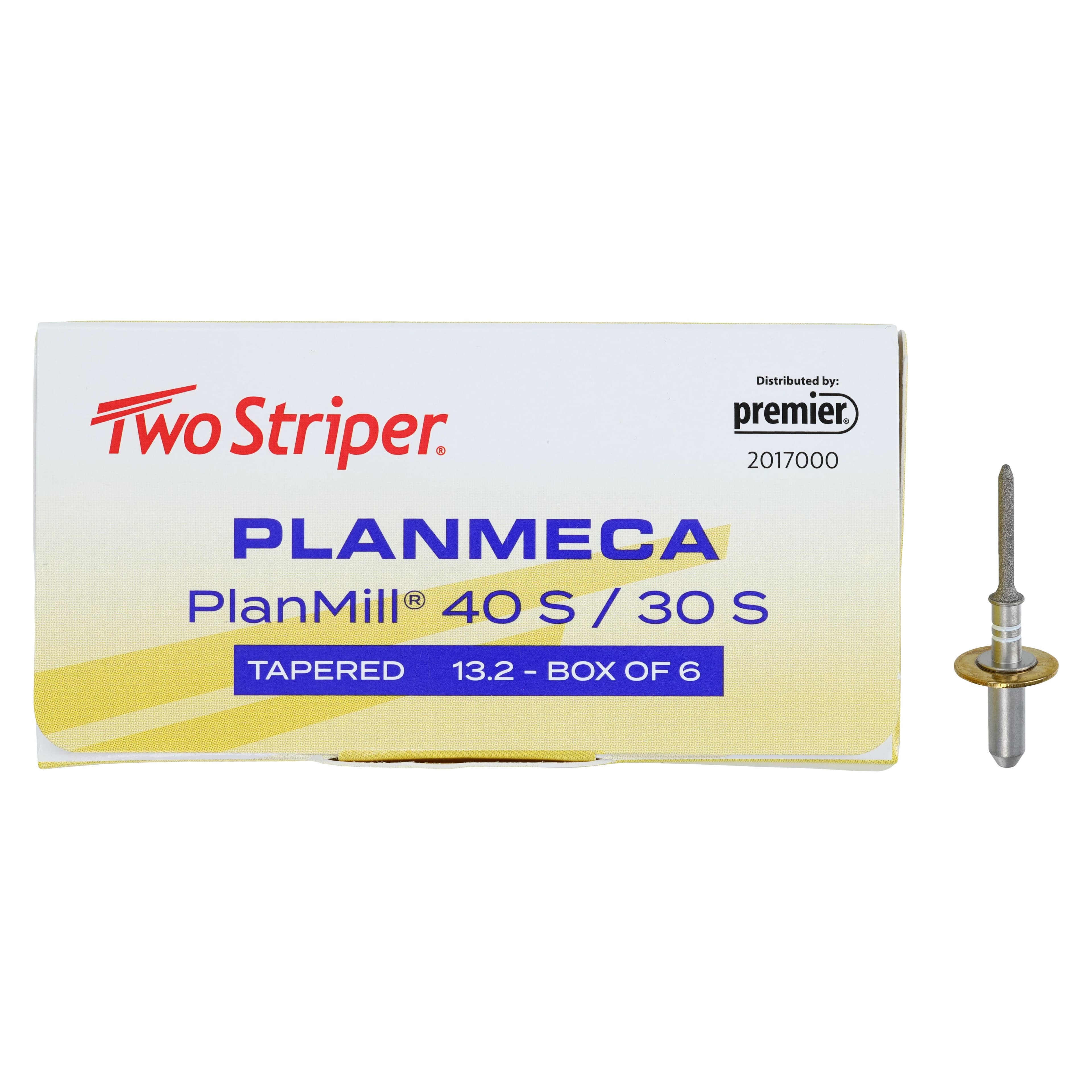 Two Striper PlanMill S Diamond Milling Bur, Tapered 13.2, 6/Box, 2017000 thumbnail 3