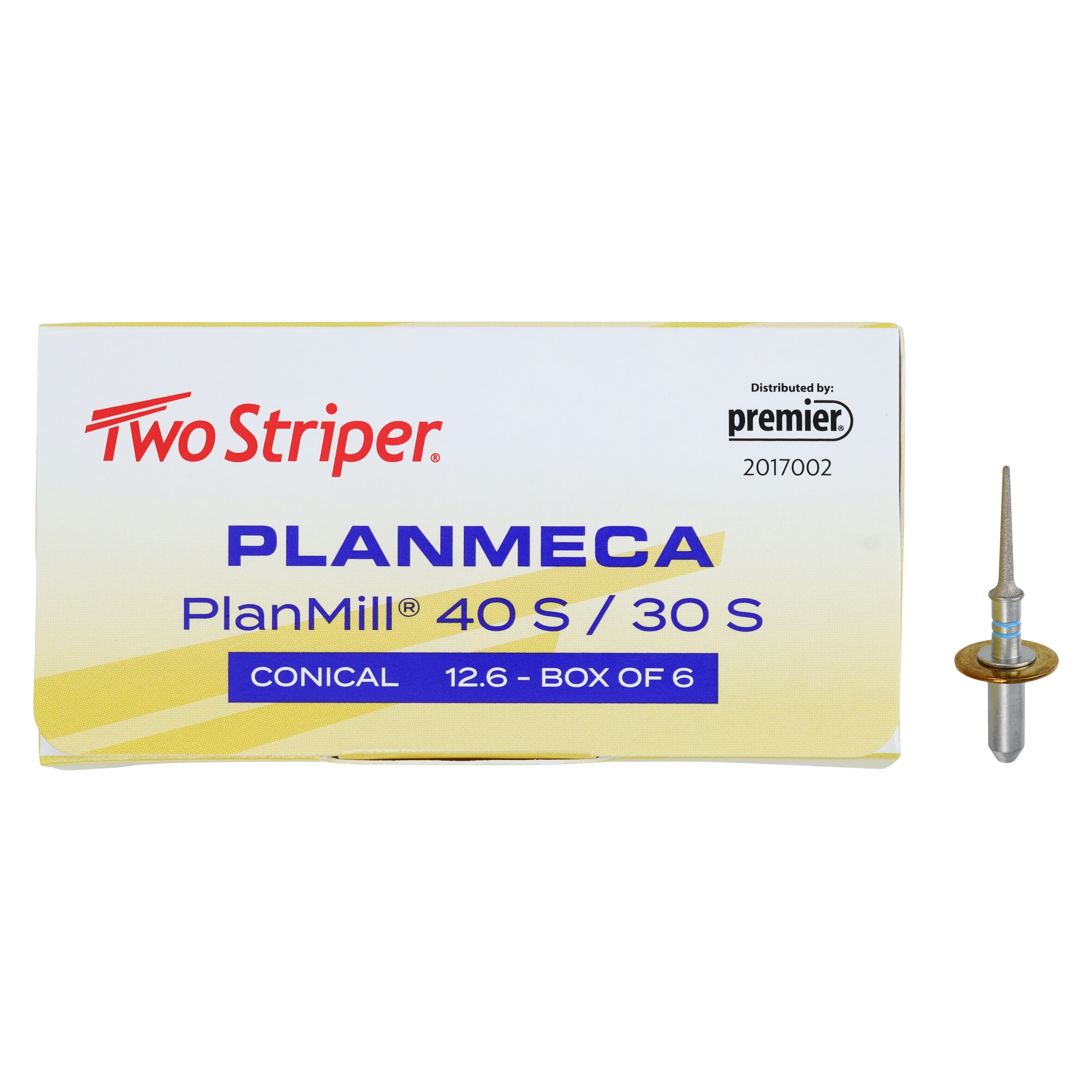 Two Striper PlanMill S Diamond Milling Bur, Conical 12.6, 6/Box, 2017002 thumbnail 3
