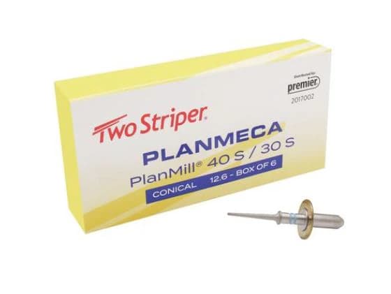 Two Striper PlanMill S Diamond Milling Bur, Conical 12.6, 6/Box, 2017002 - Two Striper PlanMill S Diamond Milling Burs - Image 1