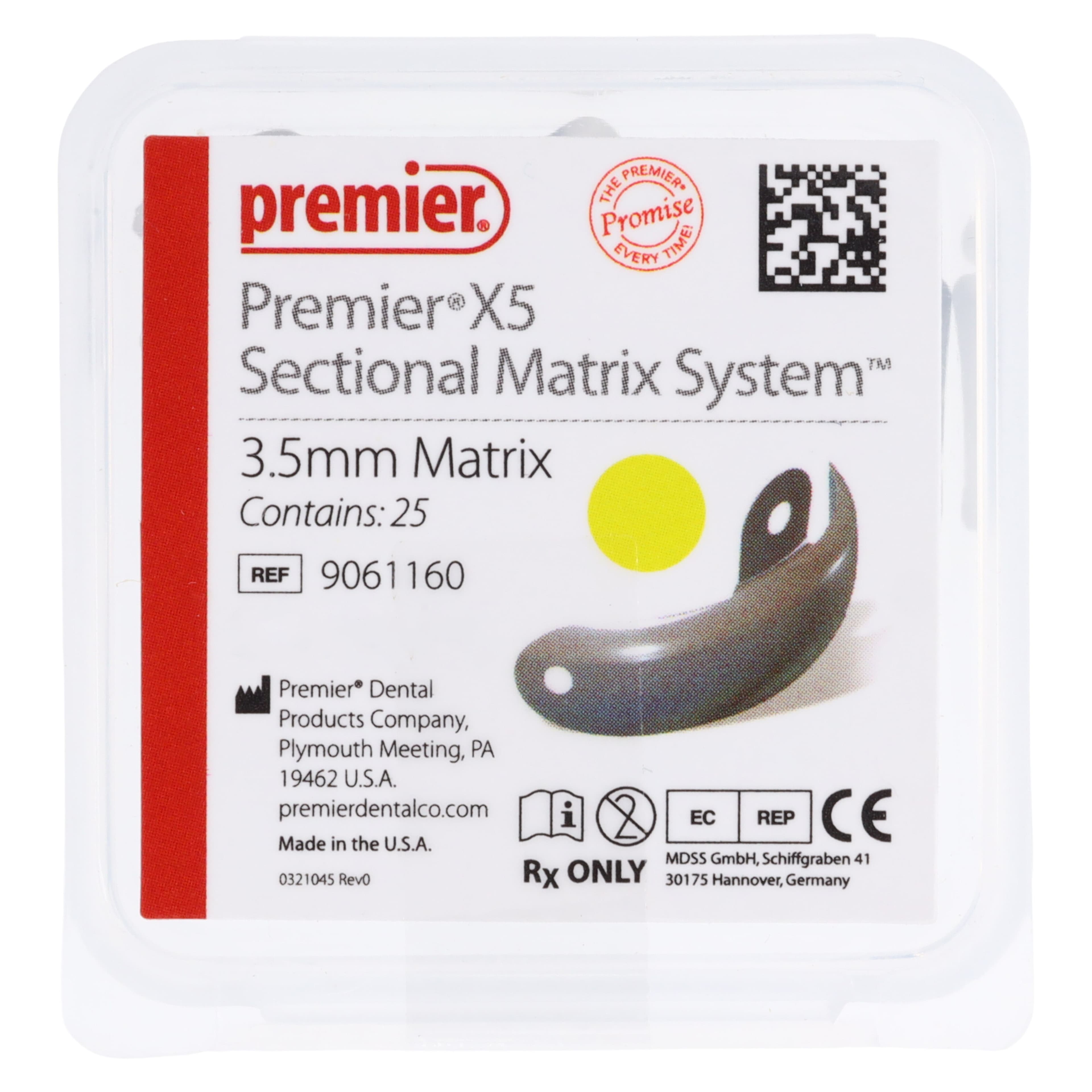 Premier X5 Sectional Matrix System Anatomical Matrix Refill, 3.5mm, 25/Pkg, 9061160 thumbnail 3