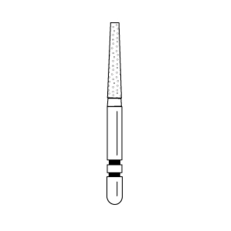 Two Striper Black Diamond Bur, Super Coarse, Flat-End Taper, 702.8SC, Friction Grip, 5/Pk, #2015708 - Two Striper&reg; Black - 702.8 - Image 1