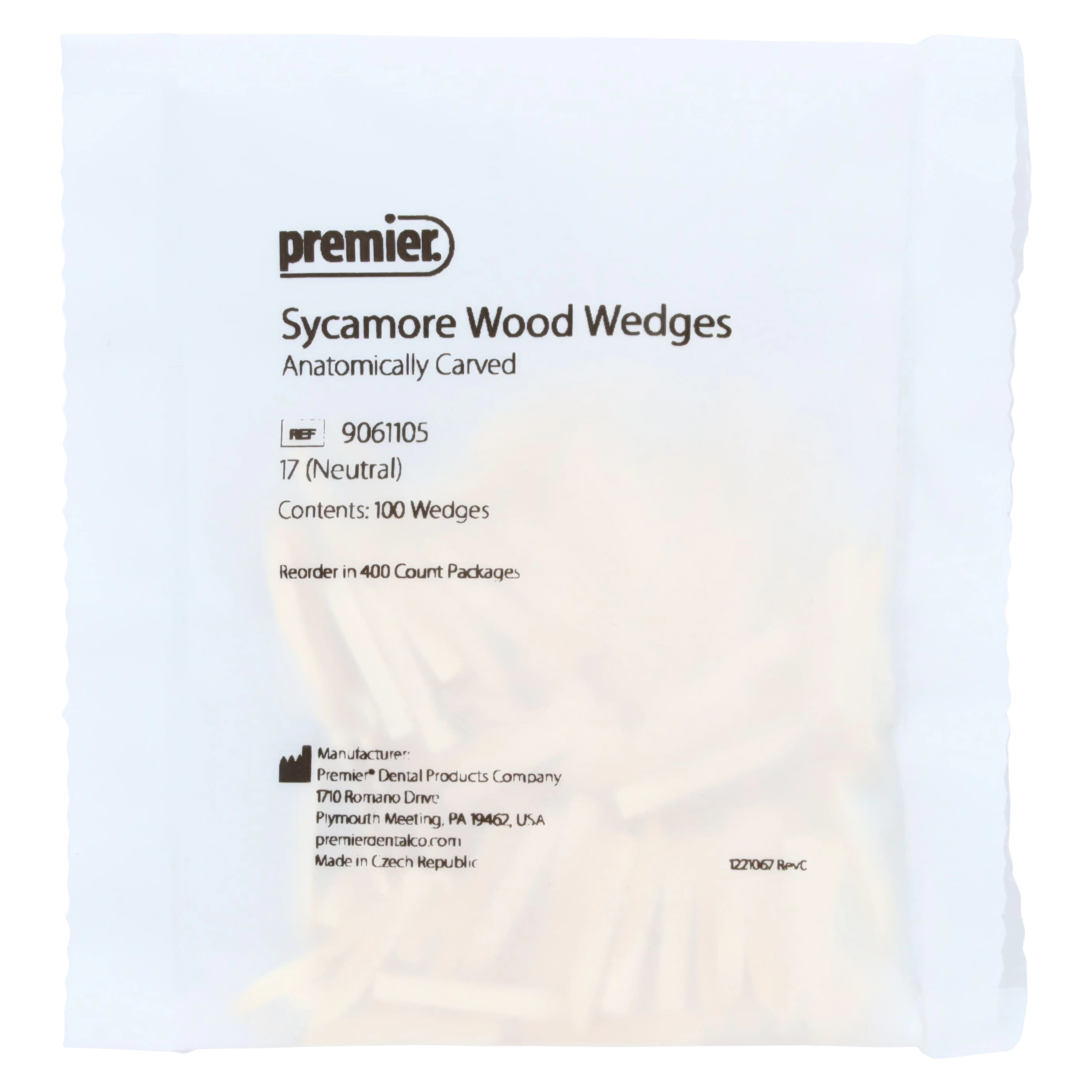 Premier Sycamore Wood Wedges, #17 Neutral, 17mm, 400/Pk, 9061105 thumbnail 2
