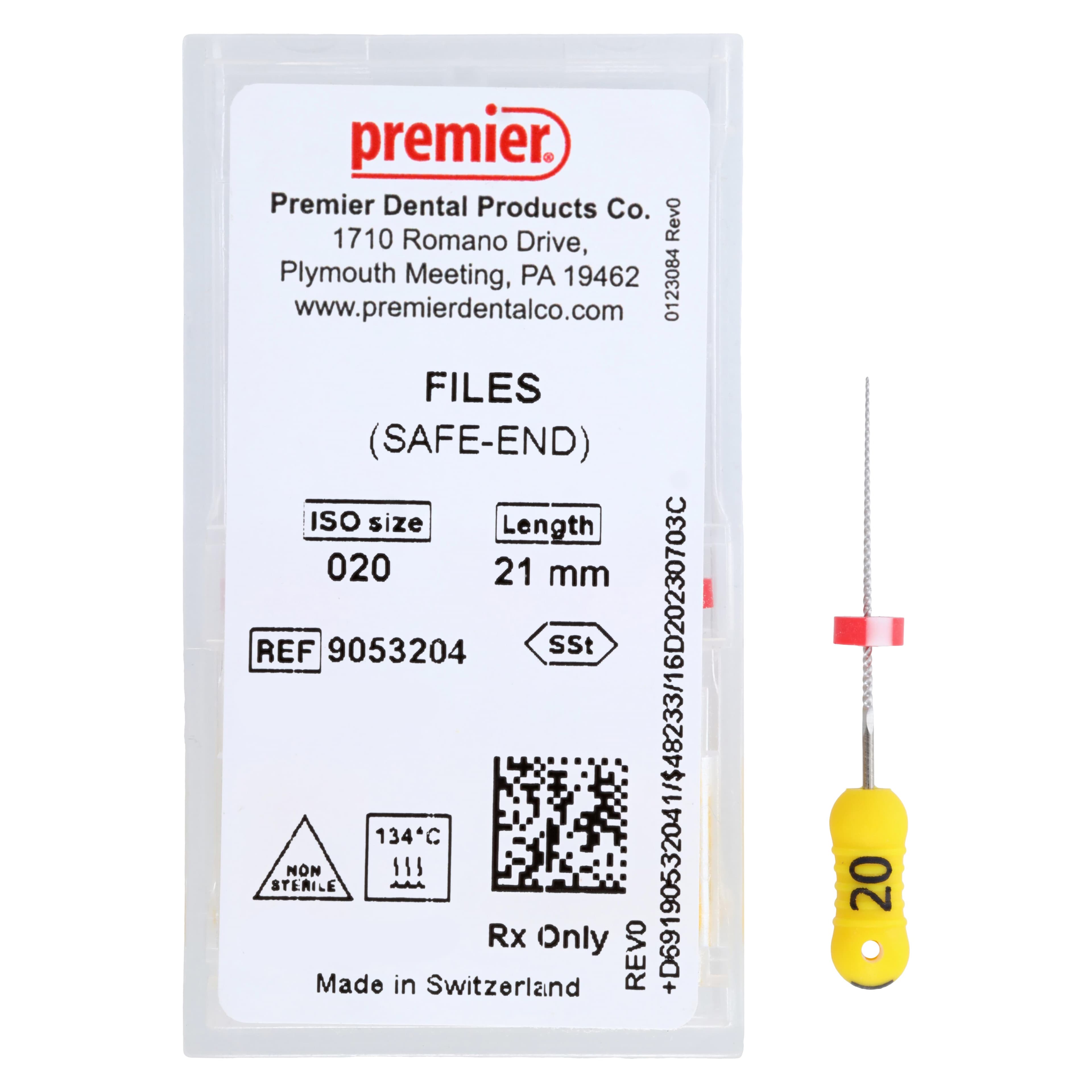 Premier K-File, Stainless Steel, 21 mm, Size #20, Yellow, 6/Pk, 9053204 thumbnail 4