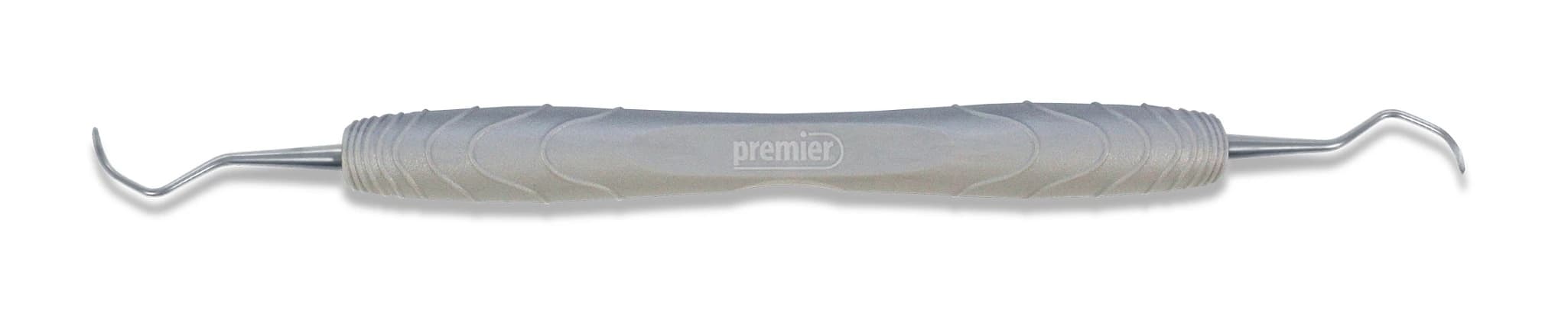 PremierAir Titanium Implant Scaler, Barnhart 5/6 Double-Ended, Gray Resin Handle, 9061460 - PremierAir 5/6 DE Barnhart Titanium Implant Scaler - Image 1