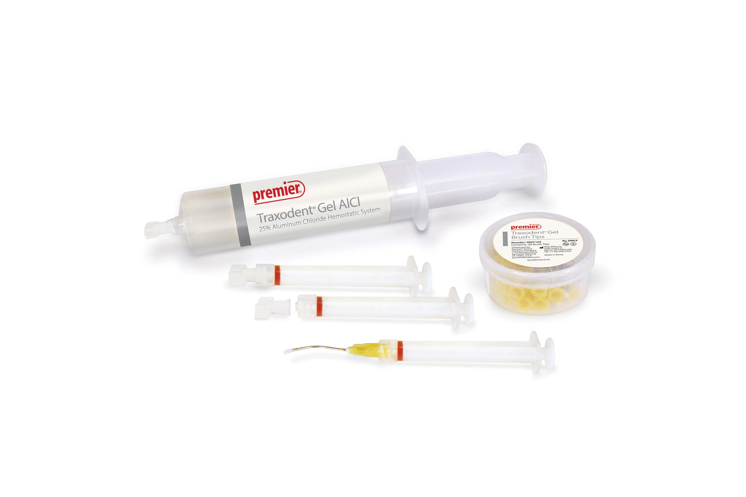 Premier Traxodent Gel AlCl Starter Kit, 25% Aluminum Chloride Hemostatic System, 30 mL Bulk Syringe, 9007101 - Premier - Traxodent? Gel AlCl Starter Kit 25% Aluminum Chloride Hemostatic System - Image 1