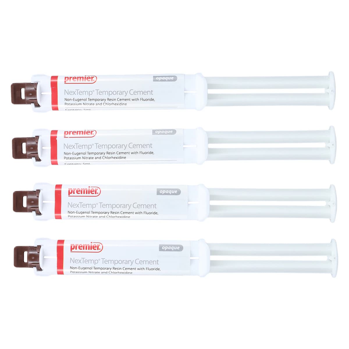 Premier Dental NexTemp Temporary Cement, Bulk Pack, Opaque, 5 mL Automix Syringes, 4/Pk, 3001470 thumbnail 3
