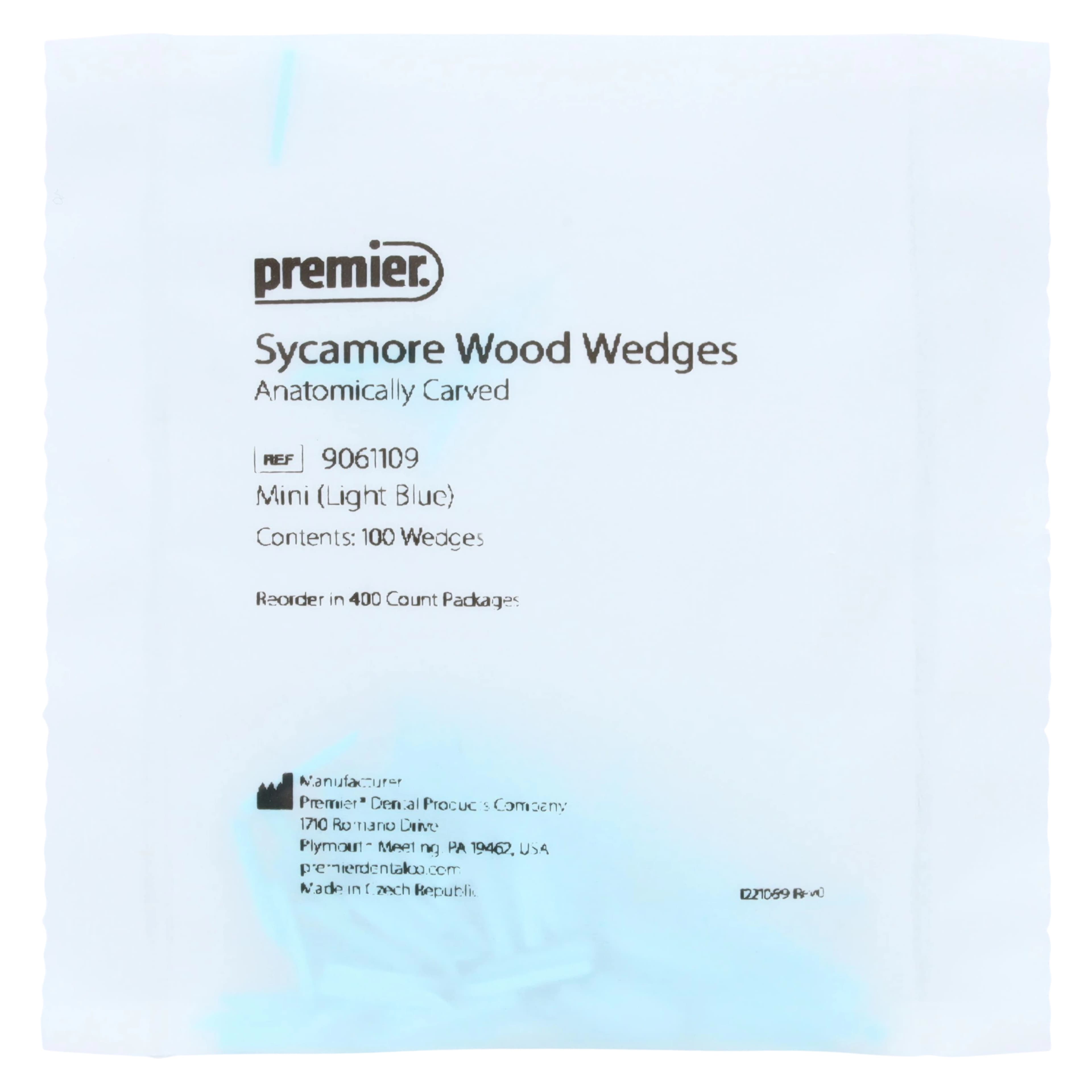 Premier Sycamore Wood Wedges, Mini, Light Blue, 400/Pk, 9061109 thumbnail 3