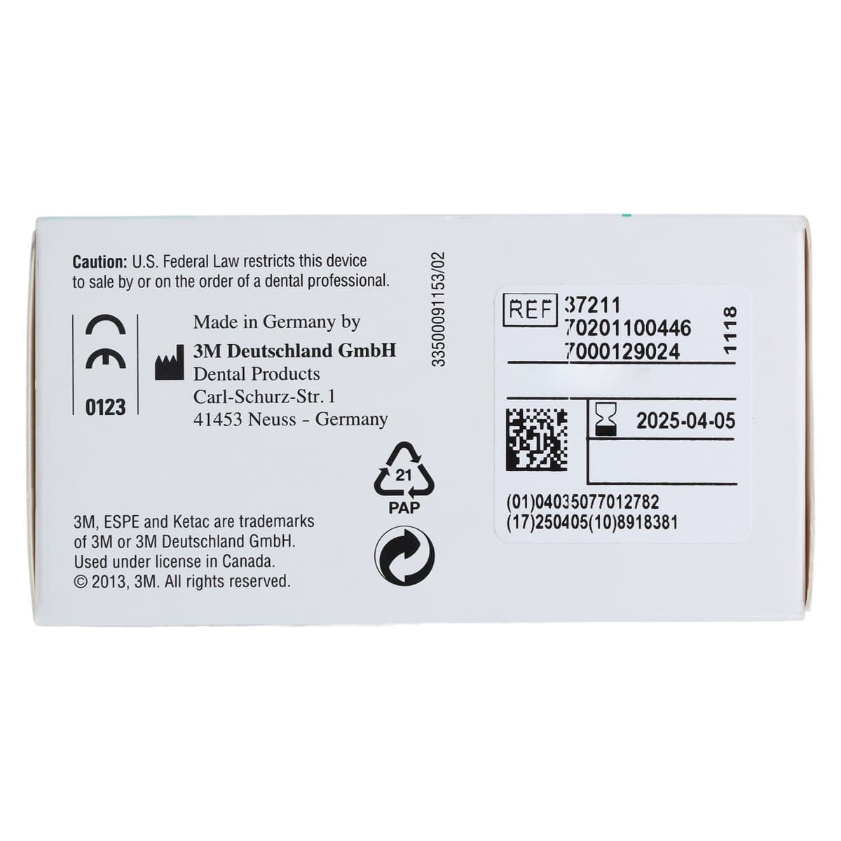 Ketac Cem Radiopaque Glass Ionomer Luting Cement, Powder Refill, 33 g, 1/Pk, 37211 thumbnail 6