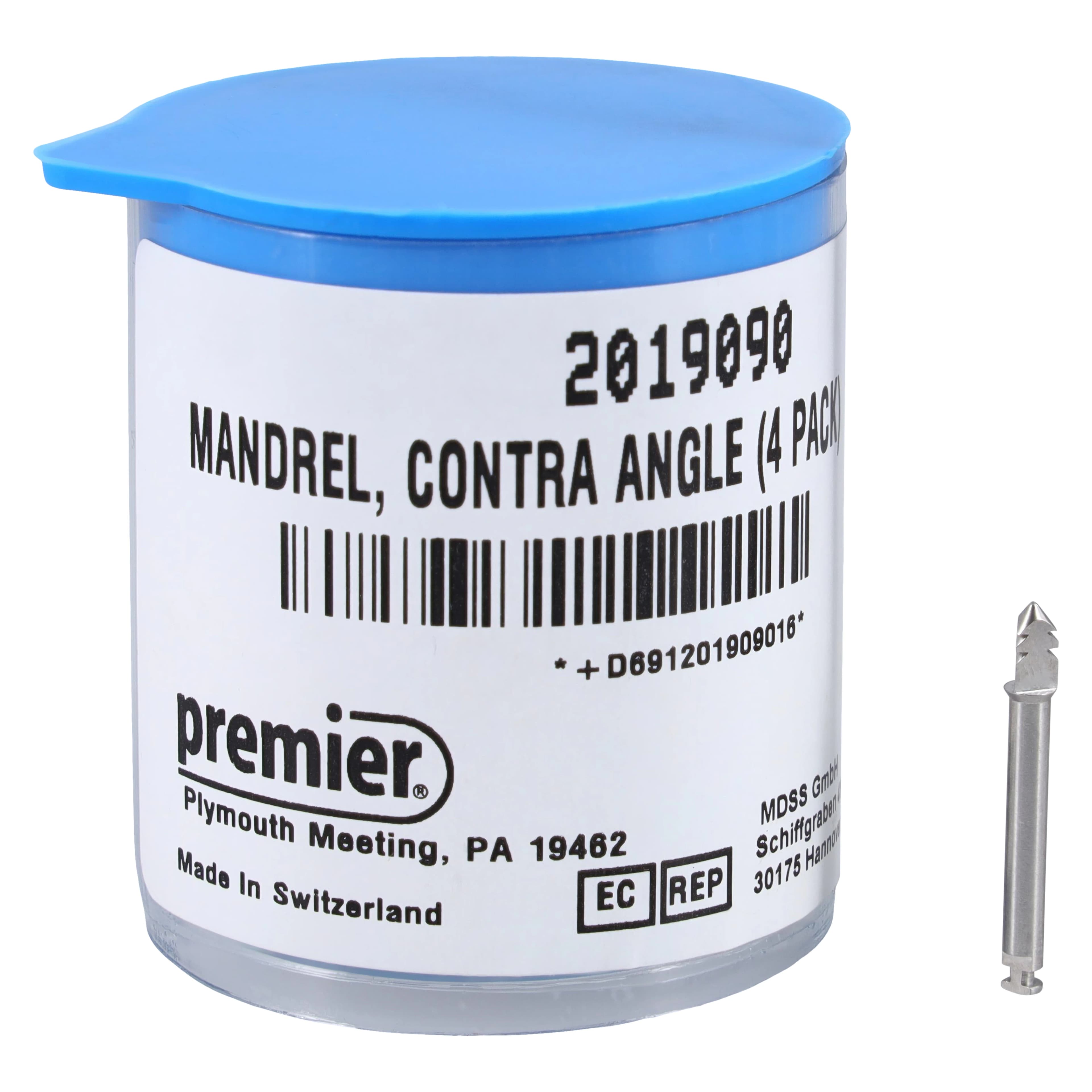 Premier Dental Poli-Pro / Diamond Twist SCO RA Mandrels, Stainless Steel, Right Angle, 4/Pk, 2019090 thumbnail 2