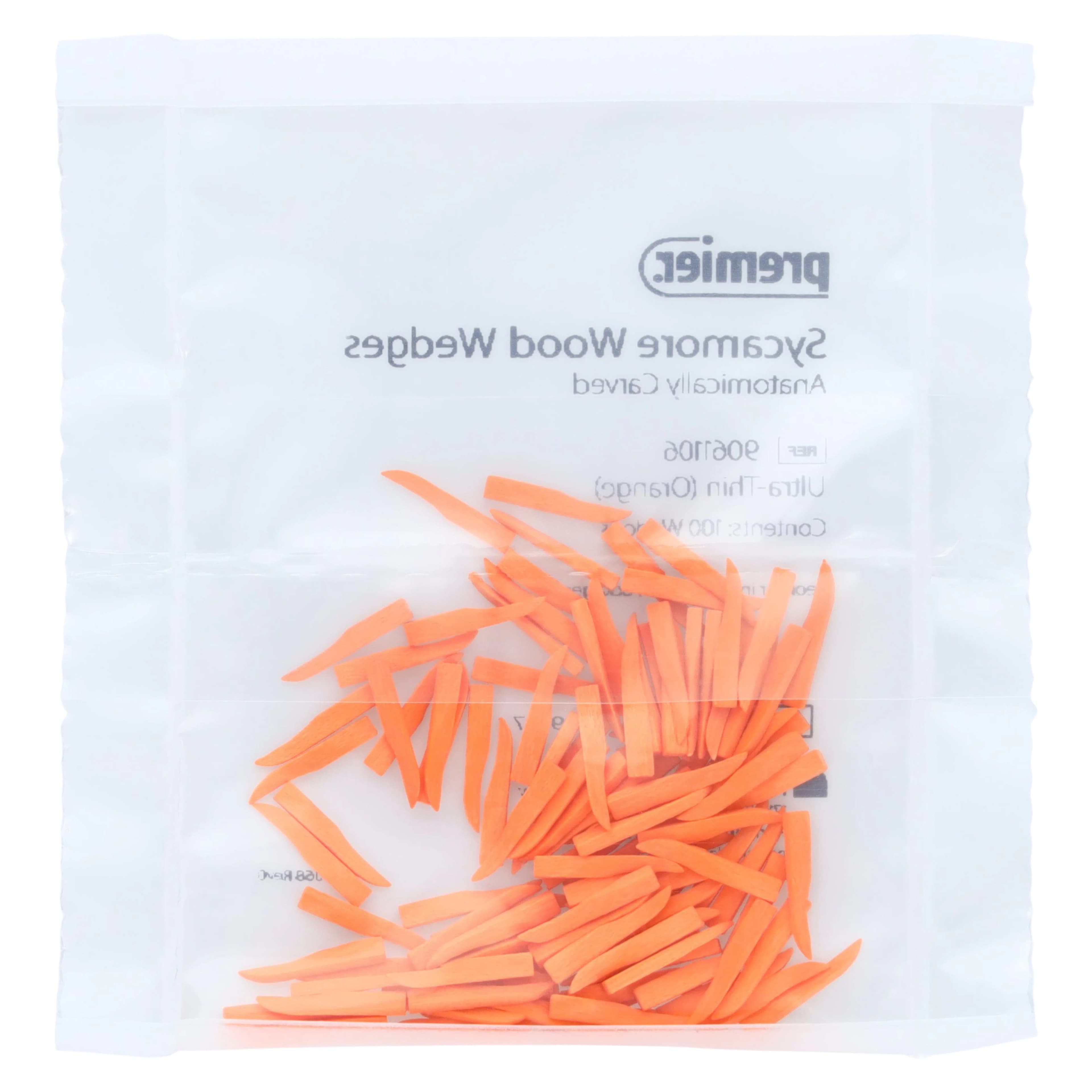 Premier Dental Sycamore Wood Wedges, Ultra-Thin, Orange, 400/Pk, 9061106 thumbnail 5