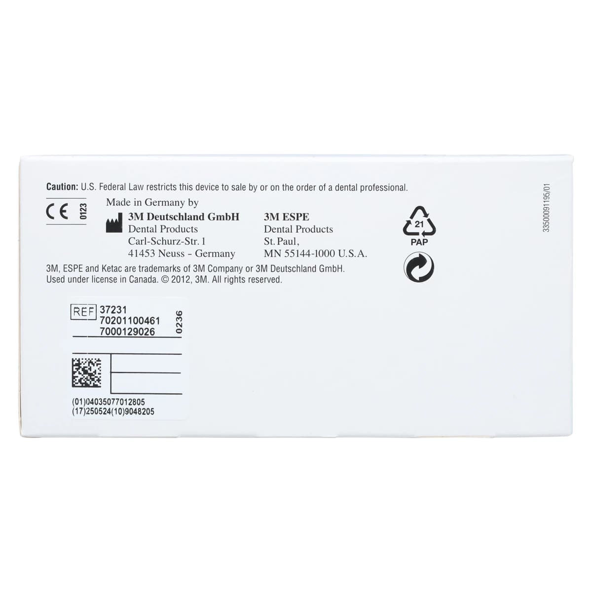 3M (Solventum) Ketac Cem Radiopaque Permanent Glass Ionomer Luting Cement Triple Pack, 3 x 33 g Powder / 3 x 12 ml Liquid, 37231 thumbnail 10