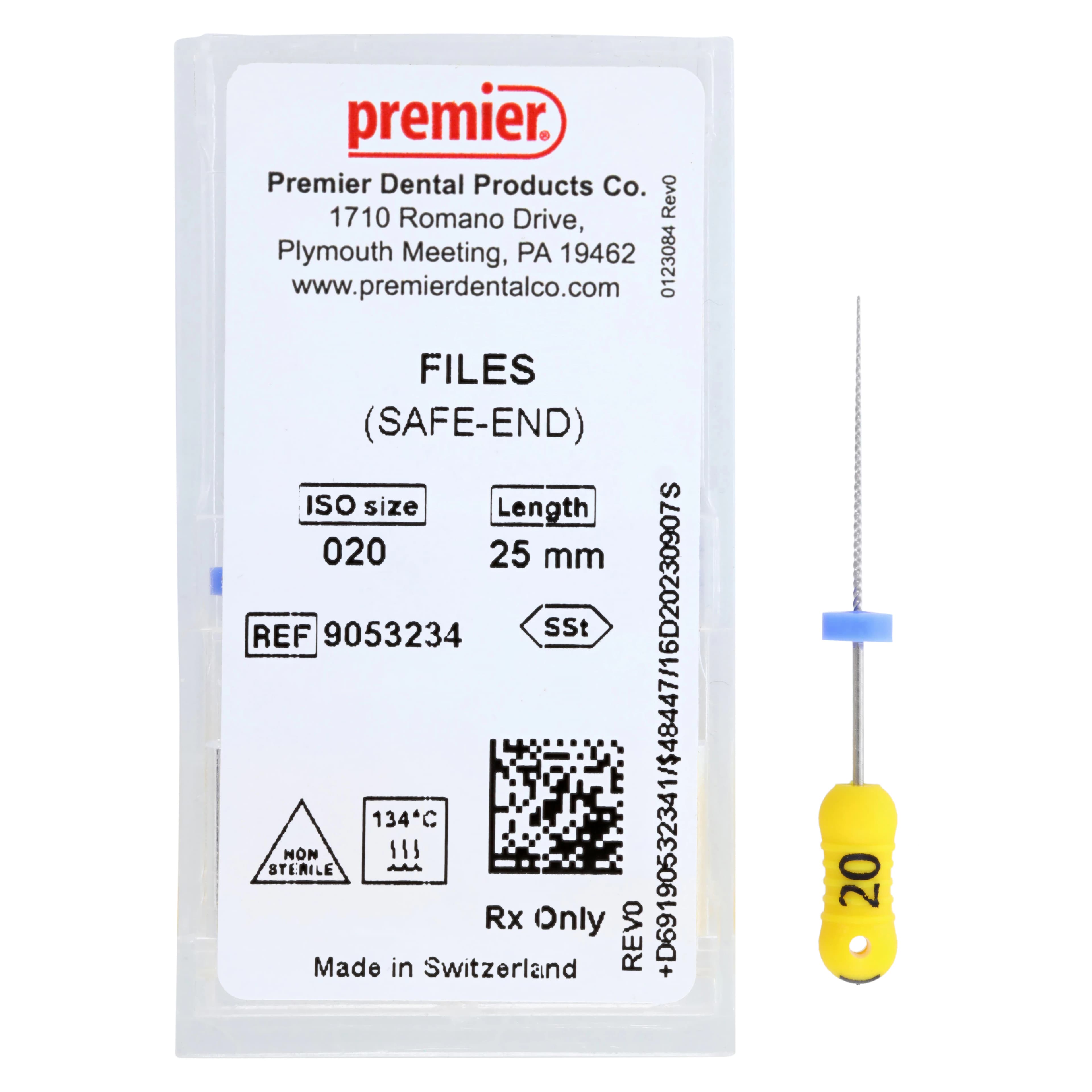 Premier K-Files, Stainless Steel, 25mm, Size #20 (Yellow), 6/Pk, 9053234 thumbnail 4