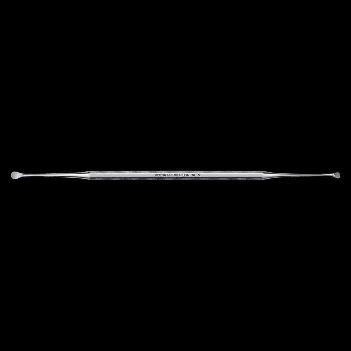 Premier Dental Products Lucas Alveolar #76 Double End Surgical Curette, Stainless Steel, Knurled Hexagonal Handle, Each - Curette DE Surgical 76 - Image 1