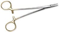 Premier Crile-Wood 6" Needle Holder with TC Tungsten Carbide Inserts and Gold Handle, 15.2cm, 01KEZKNM9DYE0KB887X25R4090 - Premier Crile-Wood 6" Needle Holder with TC Tungsten Carbide Inserts and gold - Image 1