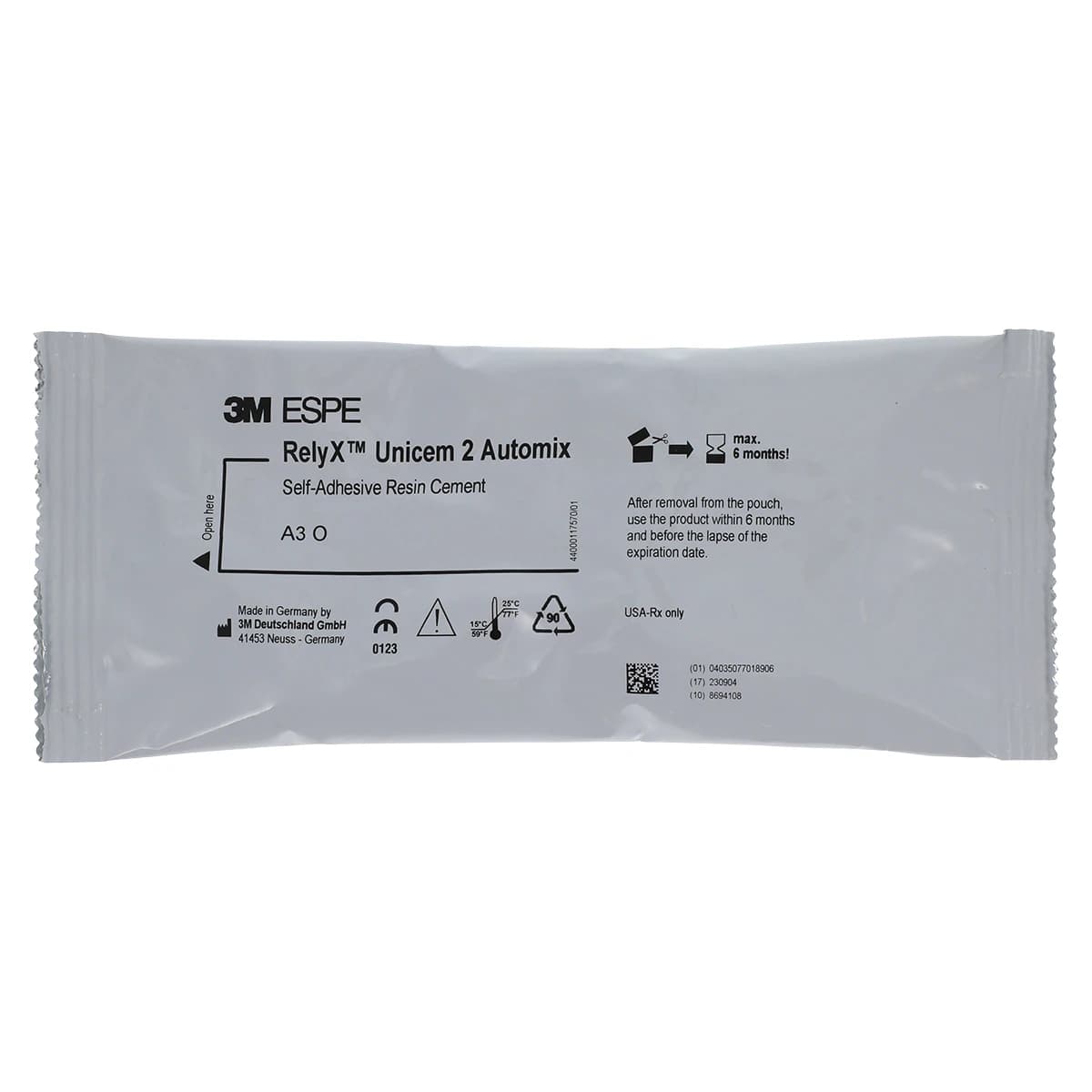 3M™ RelyX™ Unicem 2 Automix Self-Adhesive Resin Cement, A3 Opaque Shade, 8.5g Syringe Refill, 56847 thumbnail 3