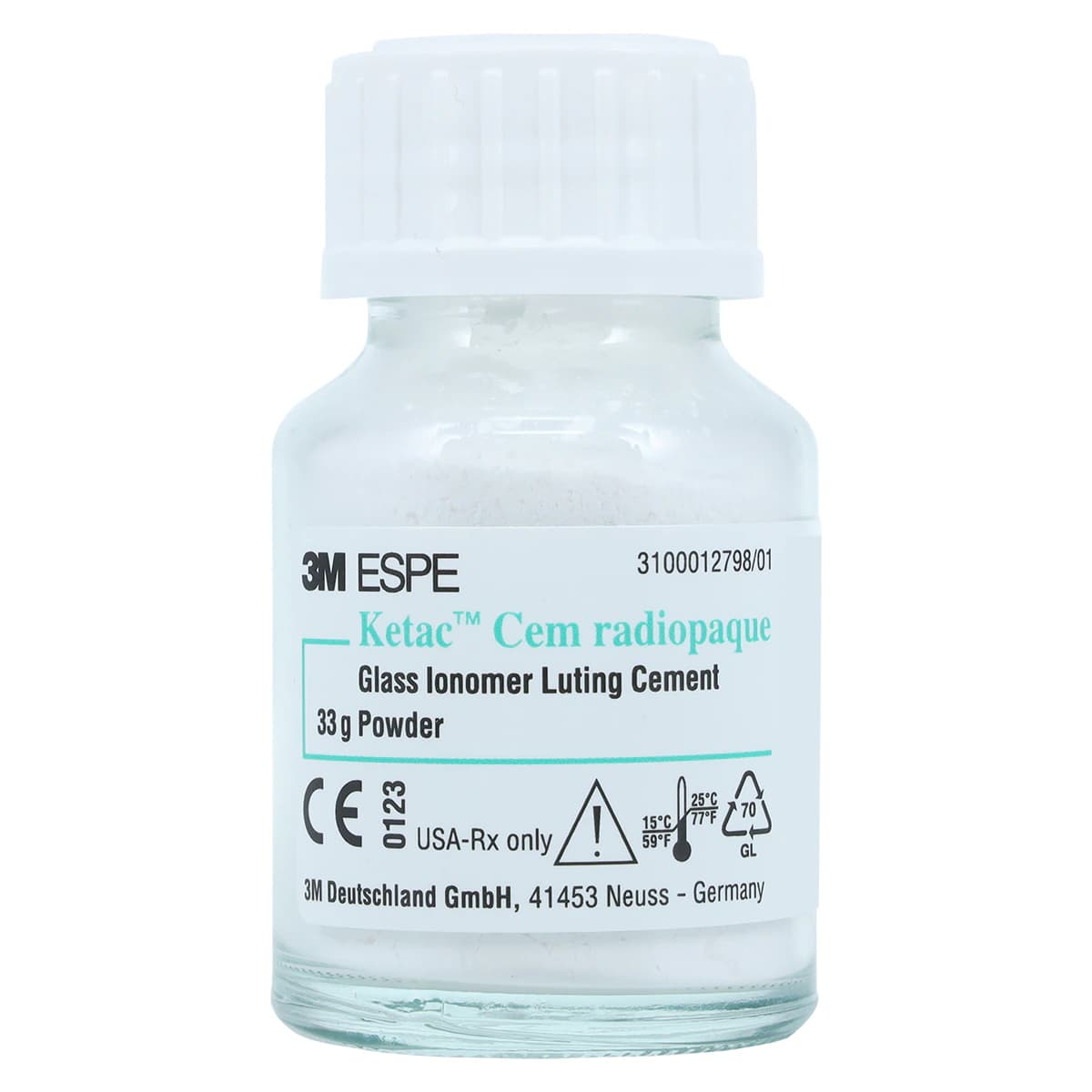 3M (Solventum) Ketac Cem Radiopaque Permanent Glass Ionomer Luting Cement Intro Kit, 33 g Powder/12 ml Liquid, 37201 thumbnail 3