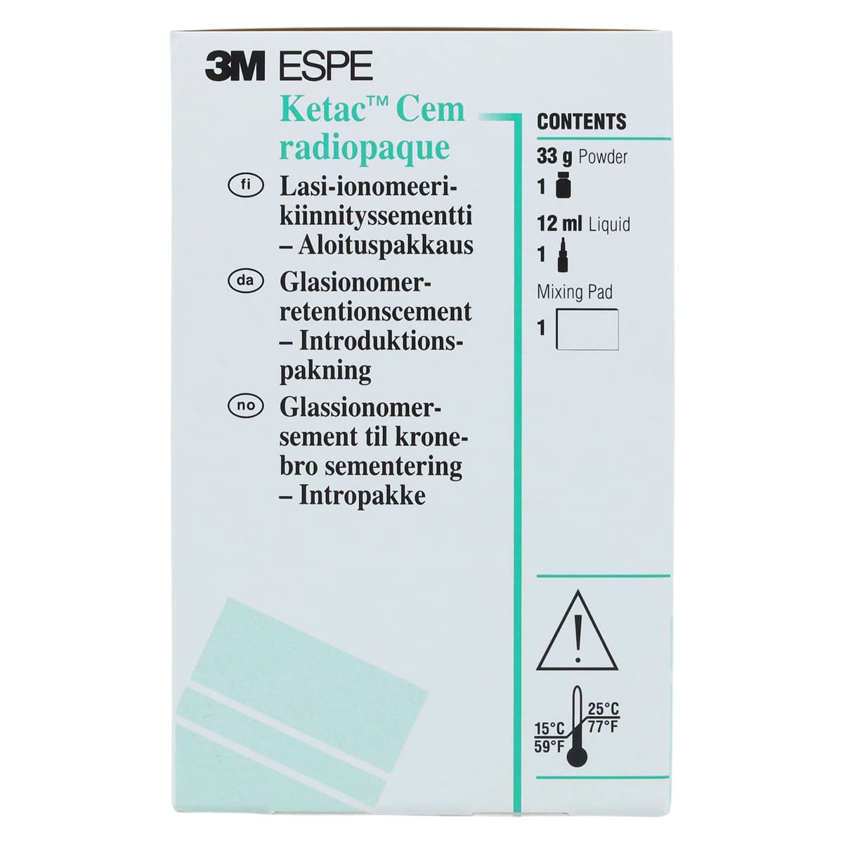 3M (Solventum) Ketac Cem Radiopaque Permanent Glass Ionomer Luting Cement Intro Kit, 33 g Powder/12 ml Liquid, 37201 thumbnail 9