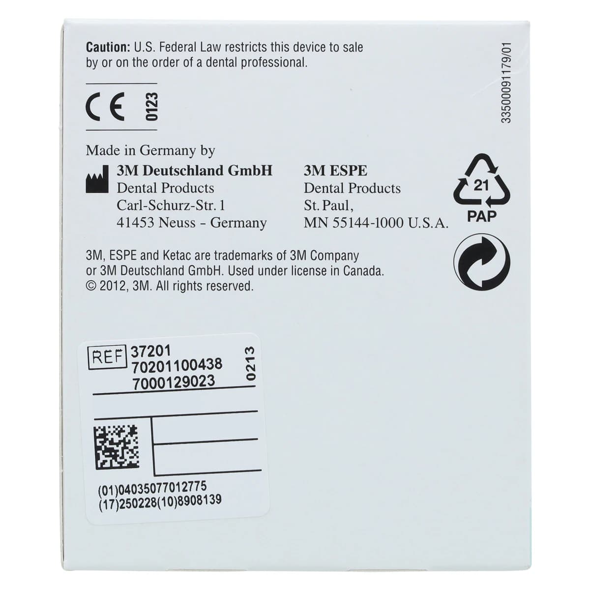3M (Solventum) Ketac Cem Radiopaque Permanent Glass Ionomer Luting Cement Intro Kit, 33 g Powder/12 ml Liquid, 37201 thumbnail 10