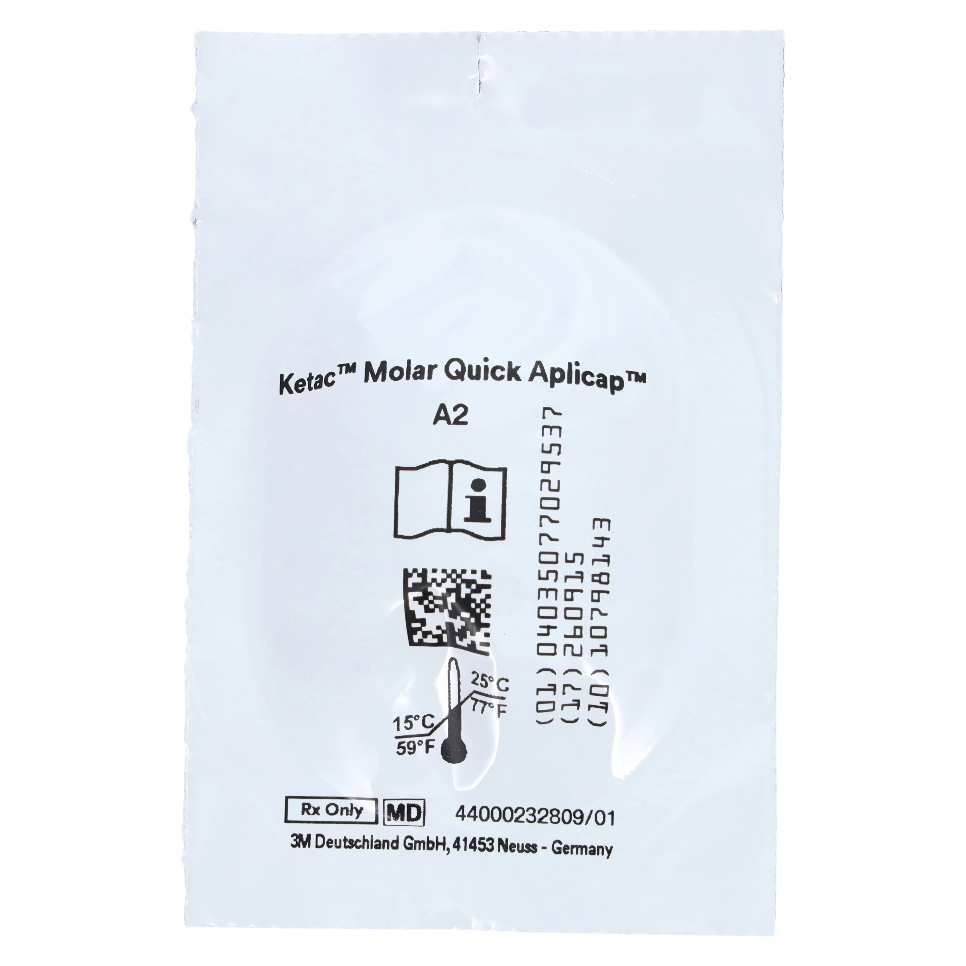 3M Ketac Molar Quick Aplicap Glass Ionomer Restorative, Shade A2, Refill, 50 Capsules, 56363 thumbnail 3
