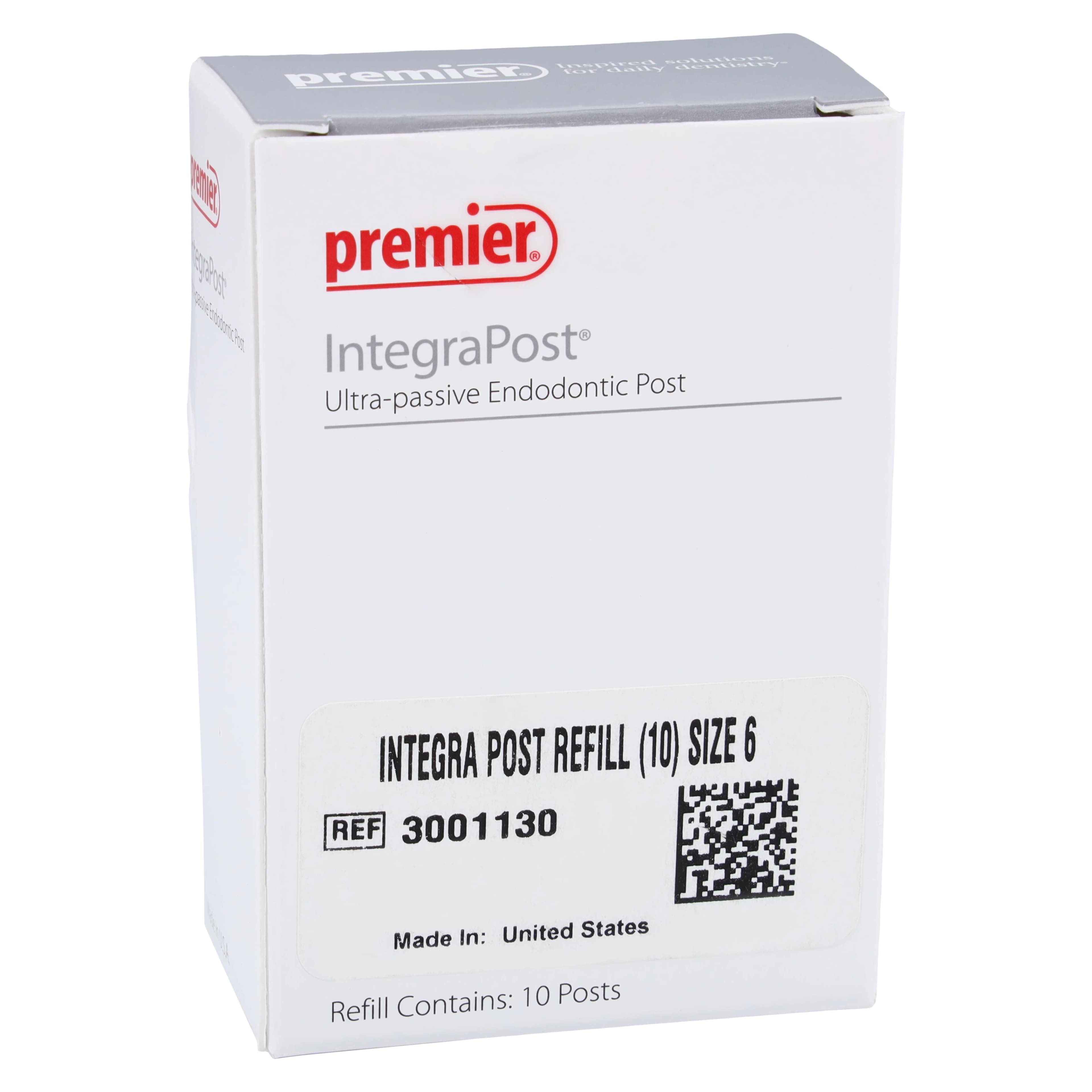 IntegraPost Titanium Alloy Post Refill, Size 6 (Green), Parallel Sided, 10/Pkg, #3001130 - Integra Post Refill Size 6 (10) - Image 1