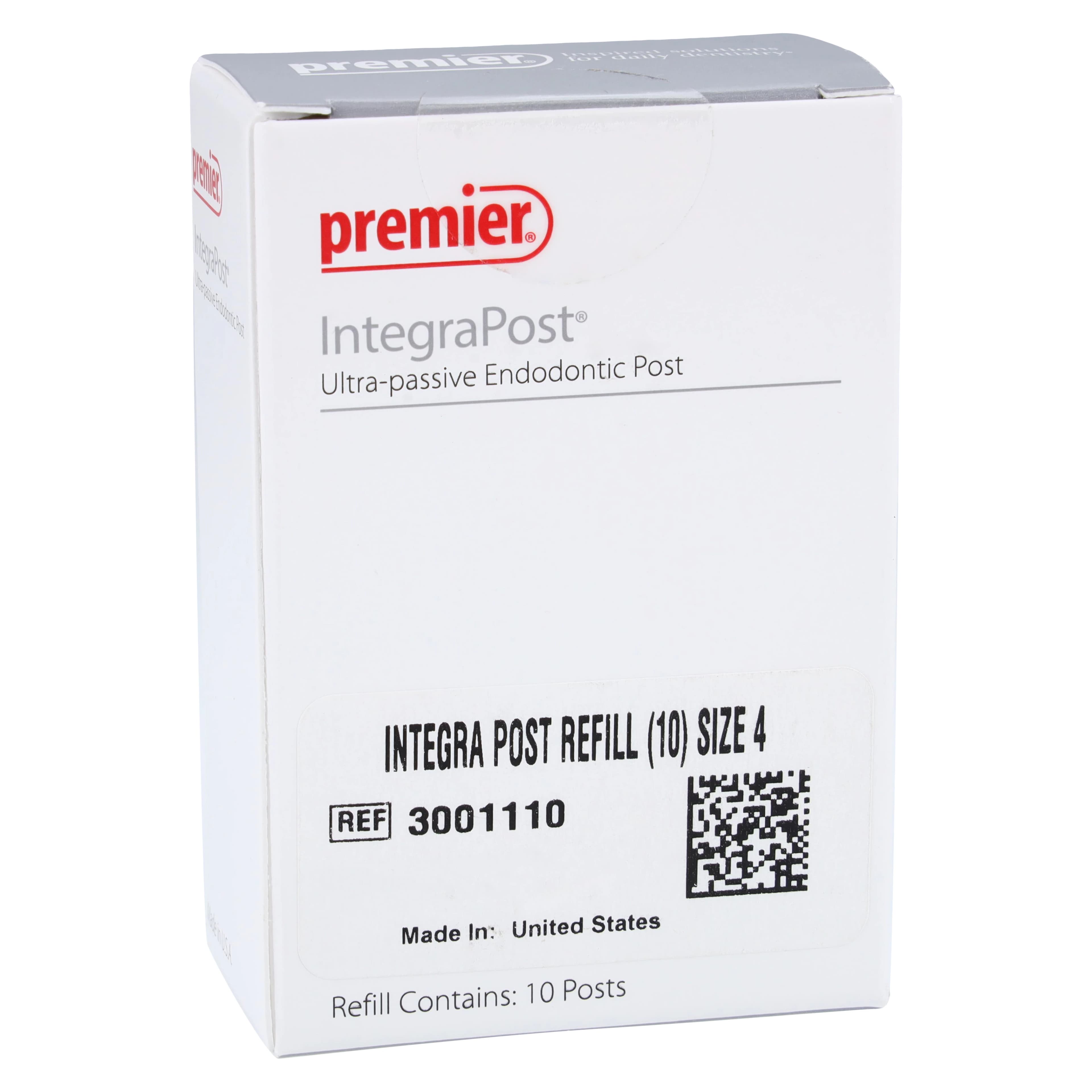 IntegraPost Titanium Alloy Post Refill, Size 4 (Red), Parallel Passive Design, 10/Pkg, 3001110 - Integra Post Refill Size 4 (10) - Image 1