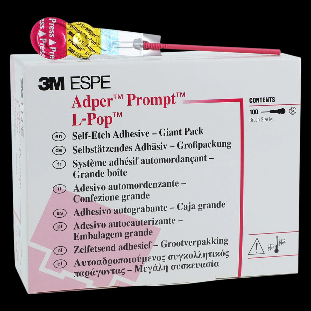 3M Adper Prompt L-Pop Self-Etch Adhesive, Unit-Dose Applicators, Giant Pack of 100, 41926 - Adper Prompt L-Pop Self-Etch Adhesive Giant Pack 100Pk - Image 1