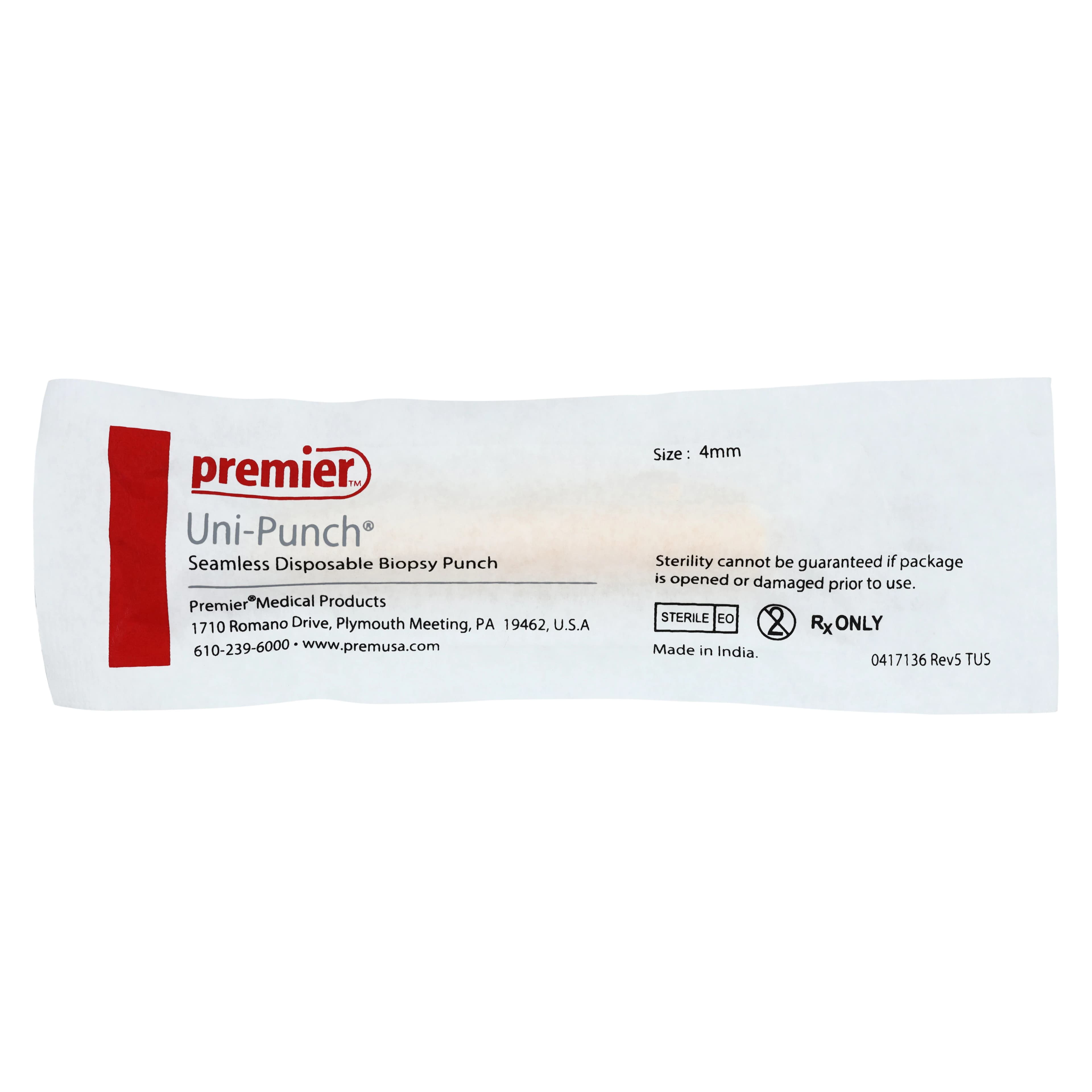 Uni-Punch Seamless Disposable Biopsy Punch, 4 mm, Sterile, 25/Box, 9033504 thumbnail 6