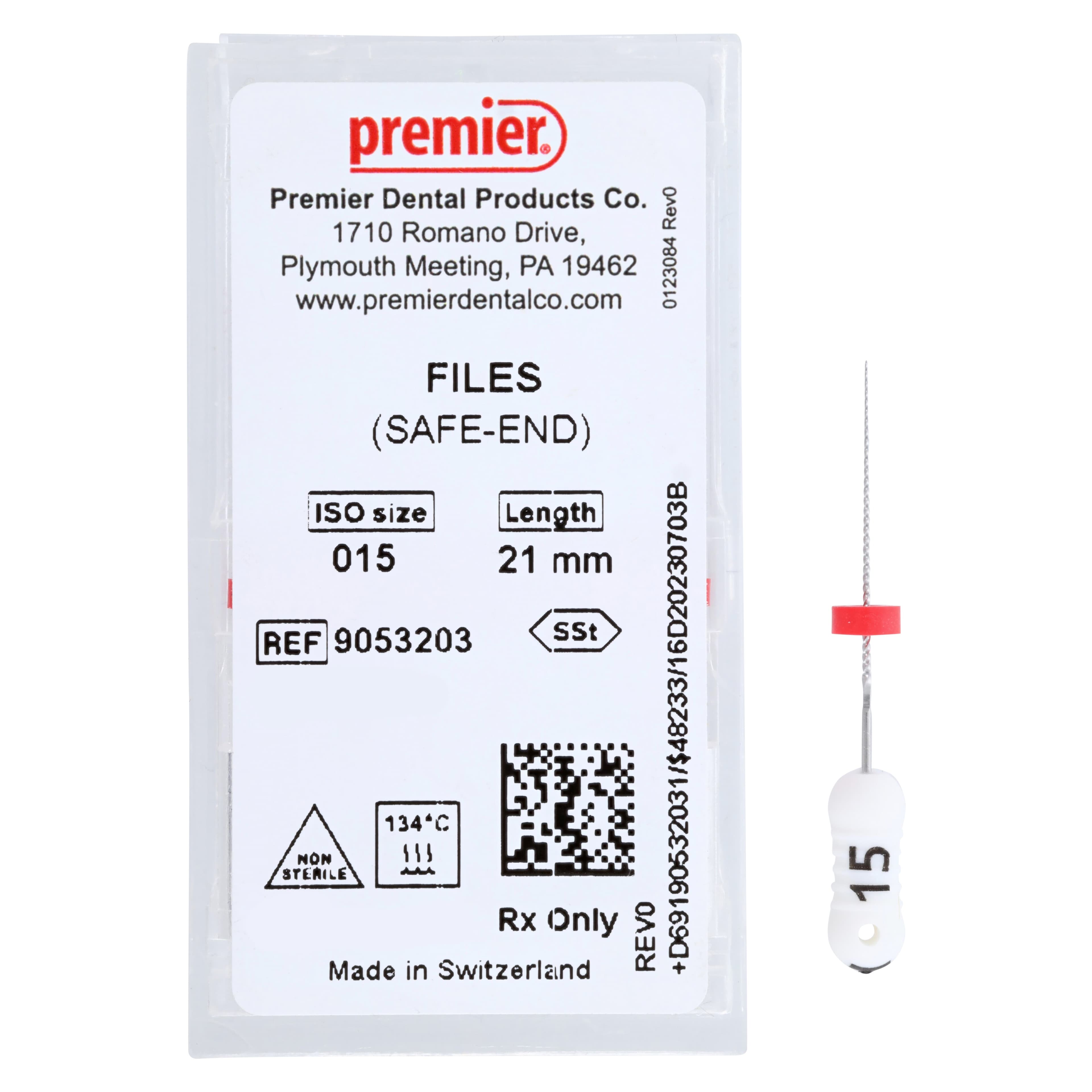 Premier K-File, Stainless Steel, 21mm, ISO Size #15, White, 6/Pk, 9053203 thumbnail 4
