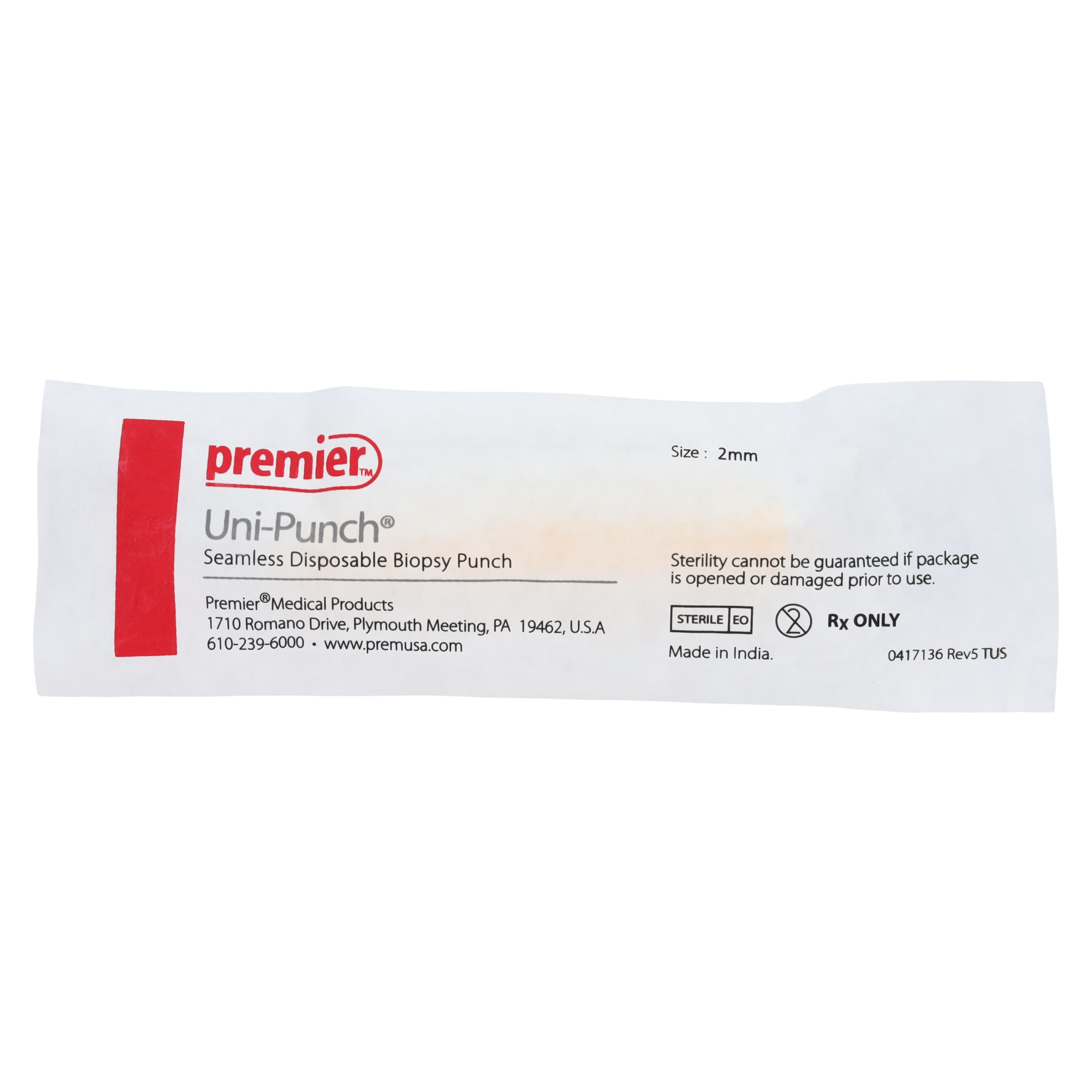 Uni-Punch® Seamless Disposable Biopsy Punch, Assorted Sizes (2mm, 3mm, 3.5mm, 4mm, 5mm), Sterile, 25/Box, 9033525 thumbnail 5