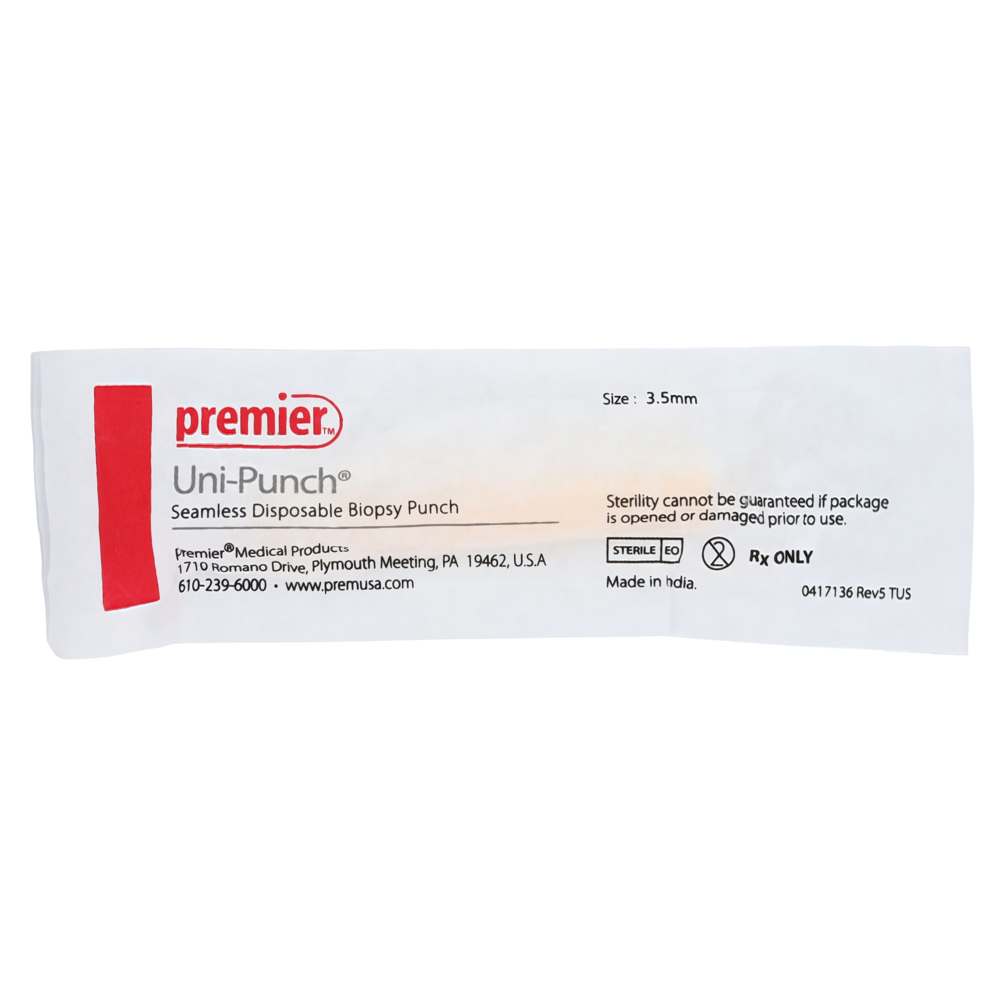 Uni-Punch® Seamless Disposable Biopsy Punch, Assorted Sizes (2mm, 3mm, 3.5mm, 4mm, 5mm), Sterile, 25/Box, 9033525 thumbnail 9