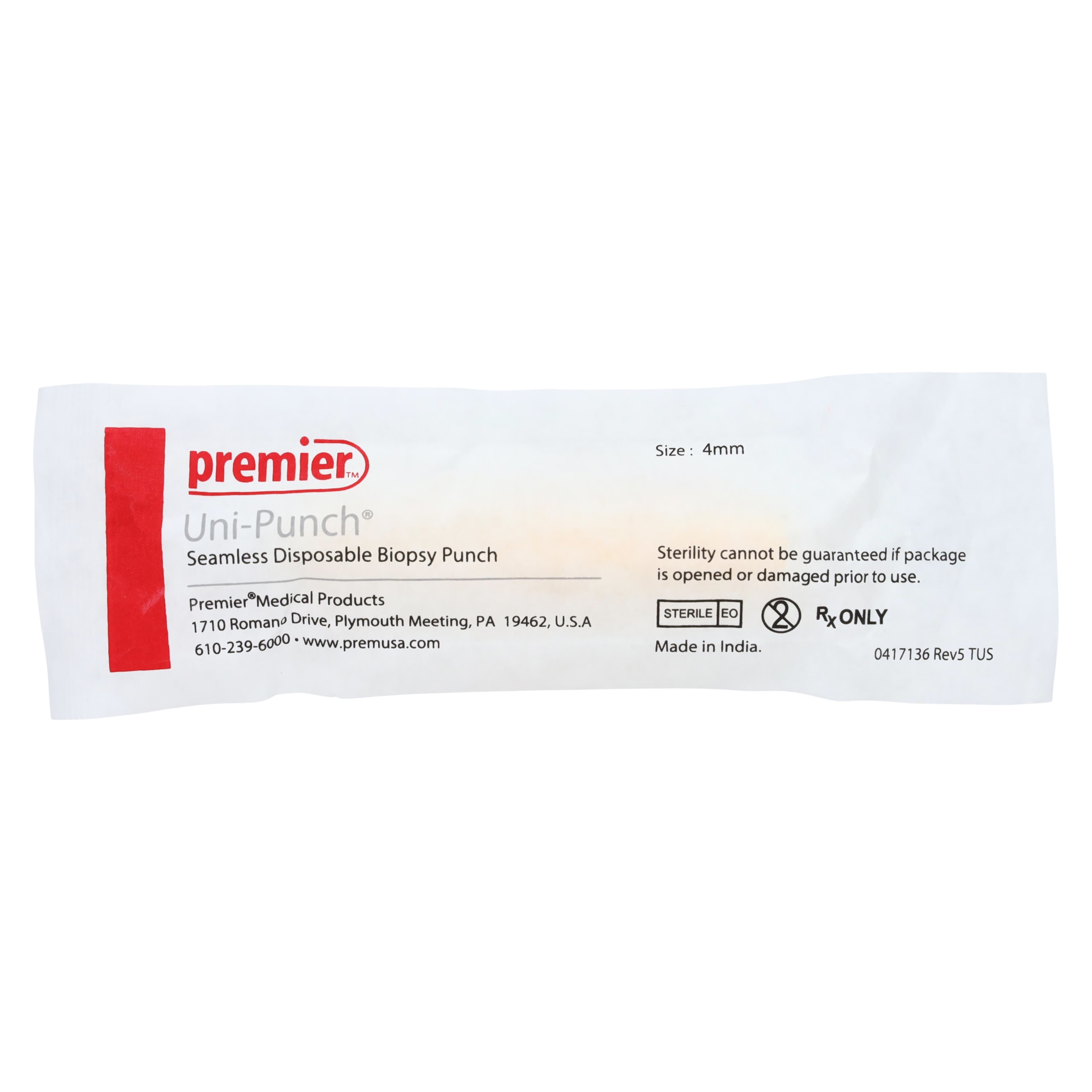 Uni-Punch® Seamless Disposable Biopsy Punch, Assorted Sizes (2mm, 3mm, 3.5mm, 4mm, 5mm), Sterile, 25/Box, 9033525 thumbnail 11