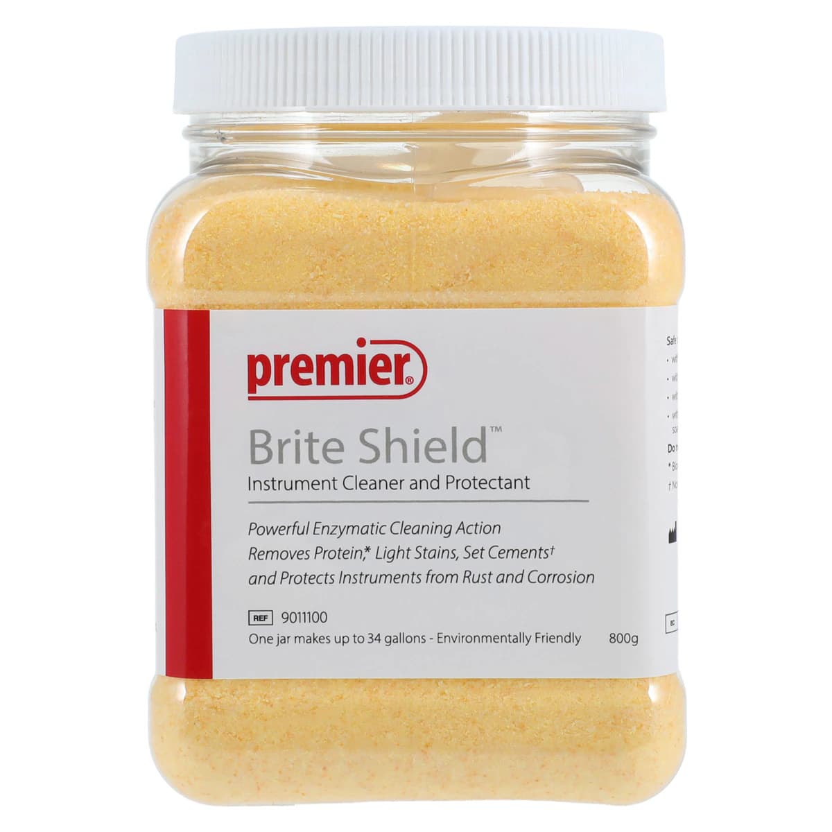 Brite Shield Instrument Cleaner and Protectant, Enzymatic Powder, 800 g Jar with Scoop, 1/Pk, 9011100 - Brite Shield Instrument Cleaner and Protectant, 800 g, 1/Pk, 9011100 - Image 1