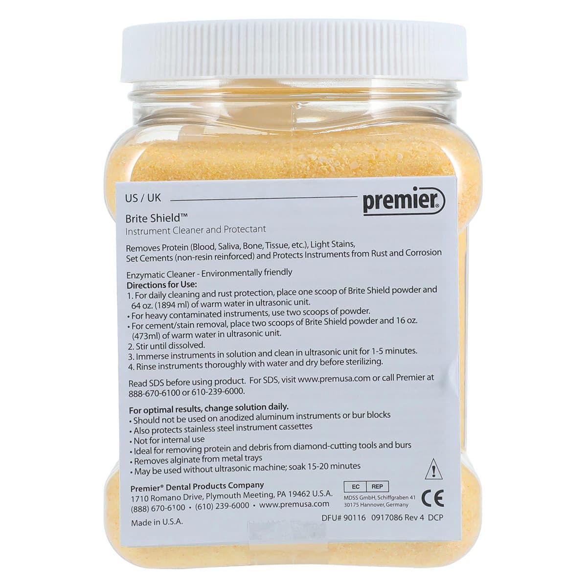 Brite Shield Instrument Cleaner and Protectant, Enzymatic Powder, 800 g Jar with Scoop, 1/Pk, 9011100 thumbnail 2