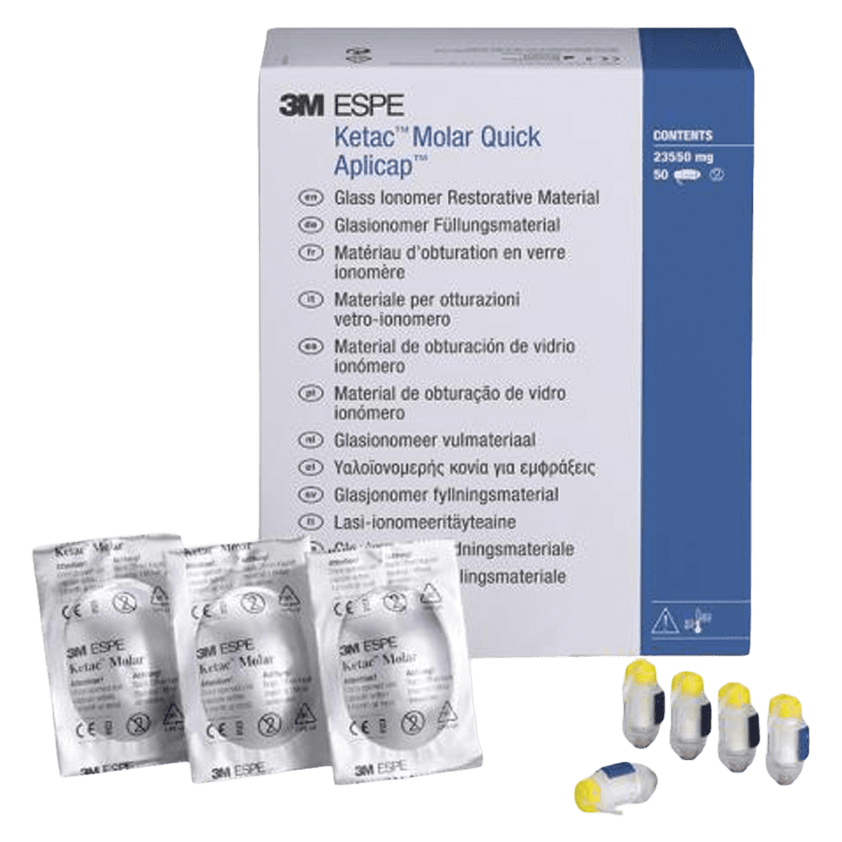 3M Ketac Molar Quick Aplicap Glass Ionomer Restorative, Assorted Shades Refill, 50 Capsules, 56369 thumbnail 2