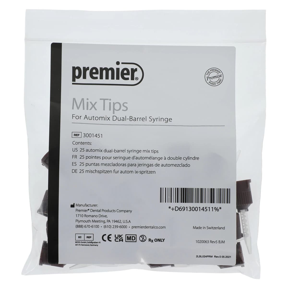 Premier Implant Cement Automix Dual-Barrel Syringe Tips, 25/Pkg, 3001451 thumbnail 2