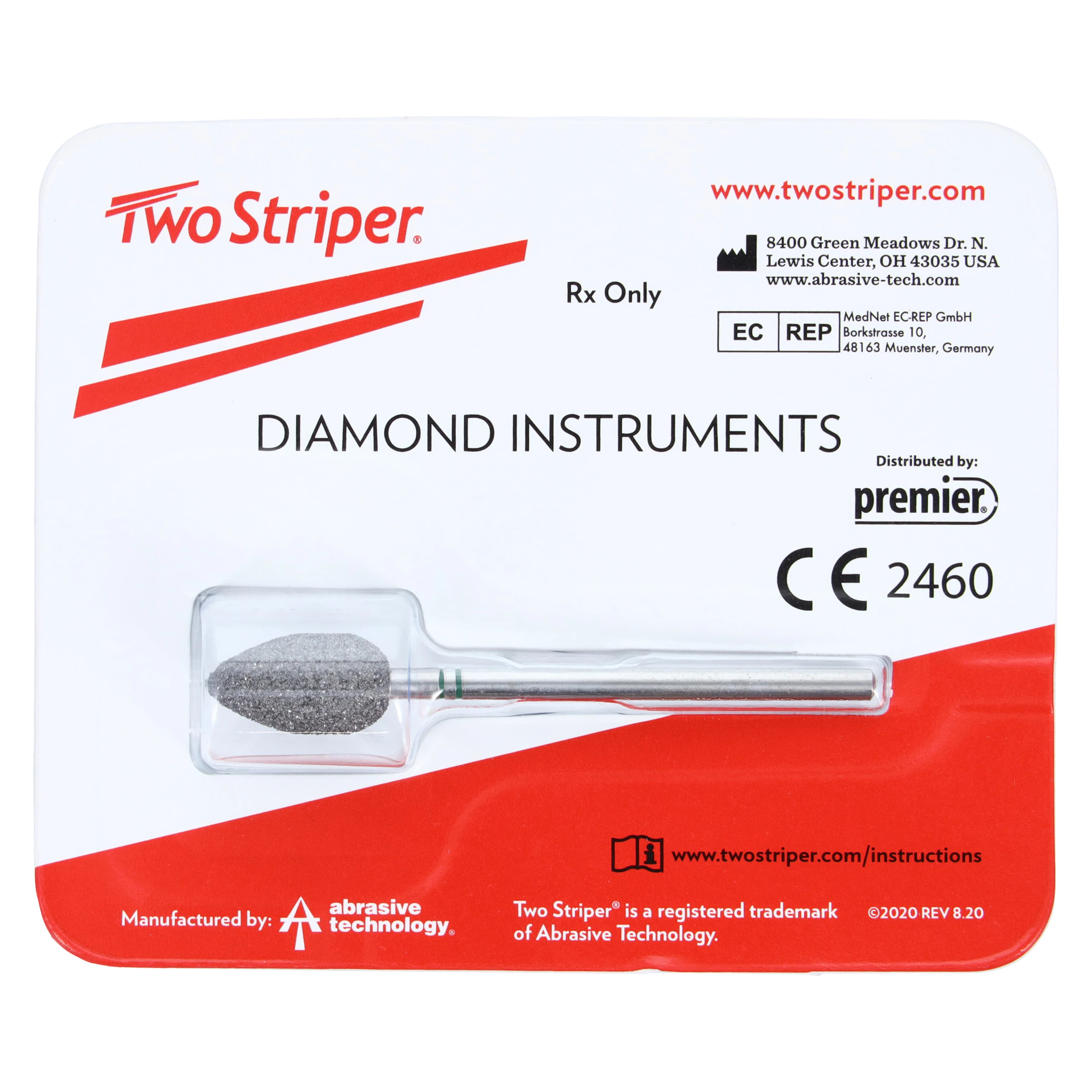 Diamond Bur Pear D-12, Reusable, Each - Diamond Bur Pear D-12 - Image 1