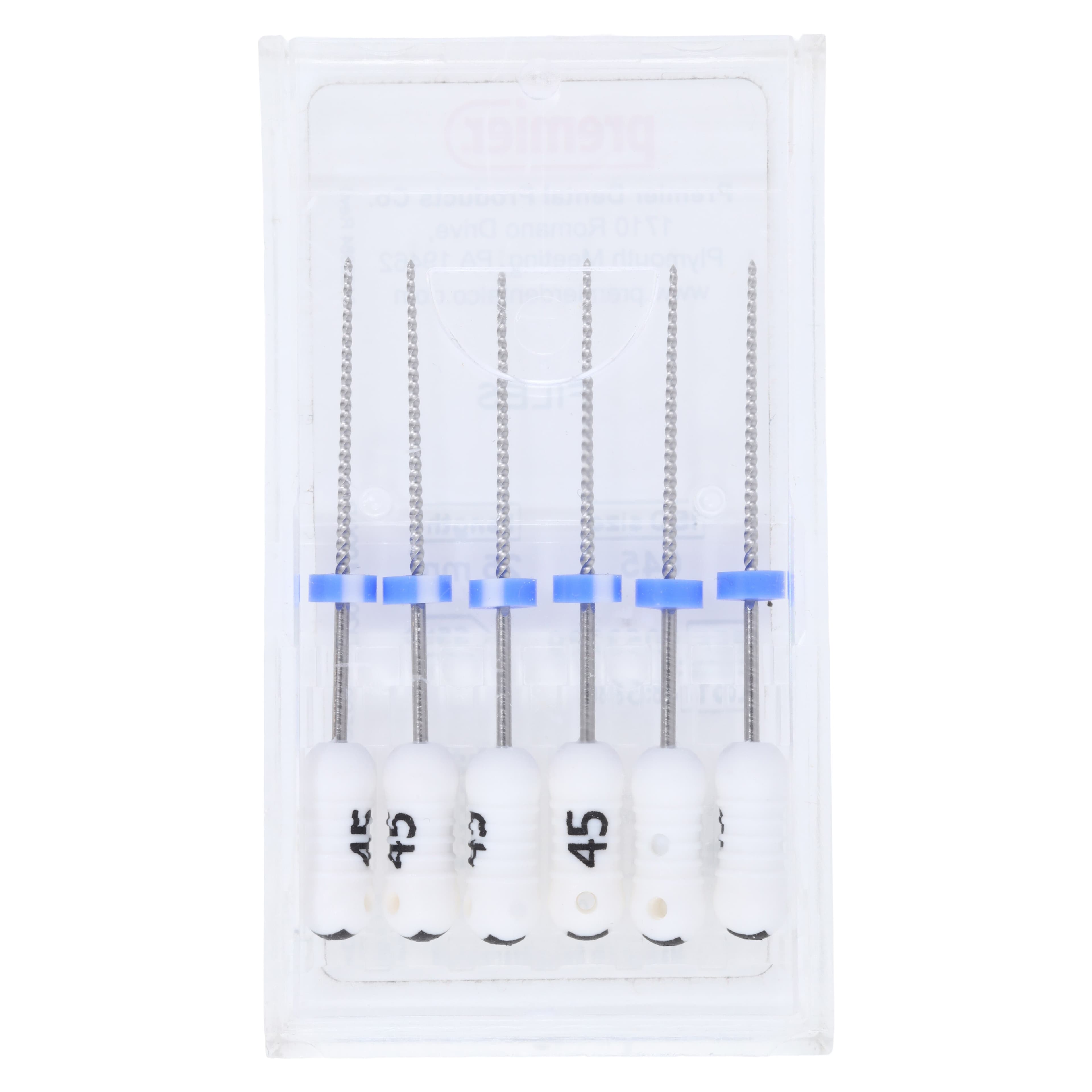 Premier K-Files, Stainless Steel, 25 mm, Size #45, White, 6/Pk, 9053239 thumbnail 6