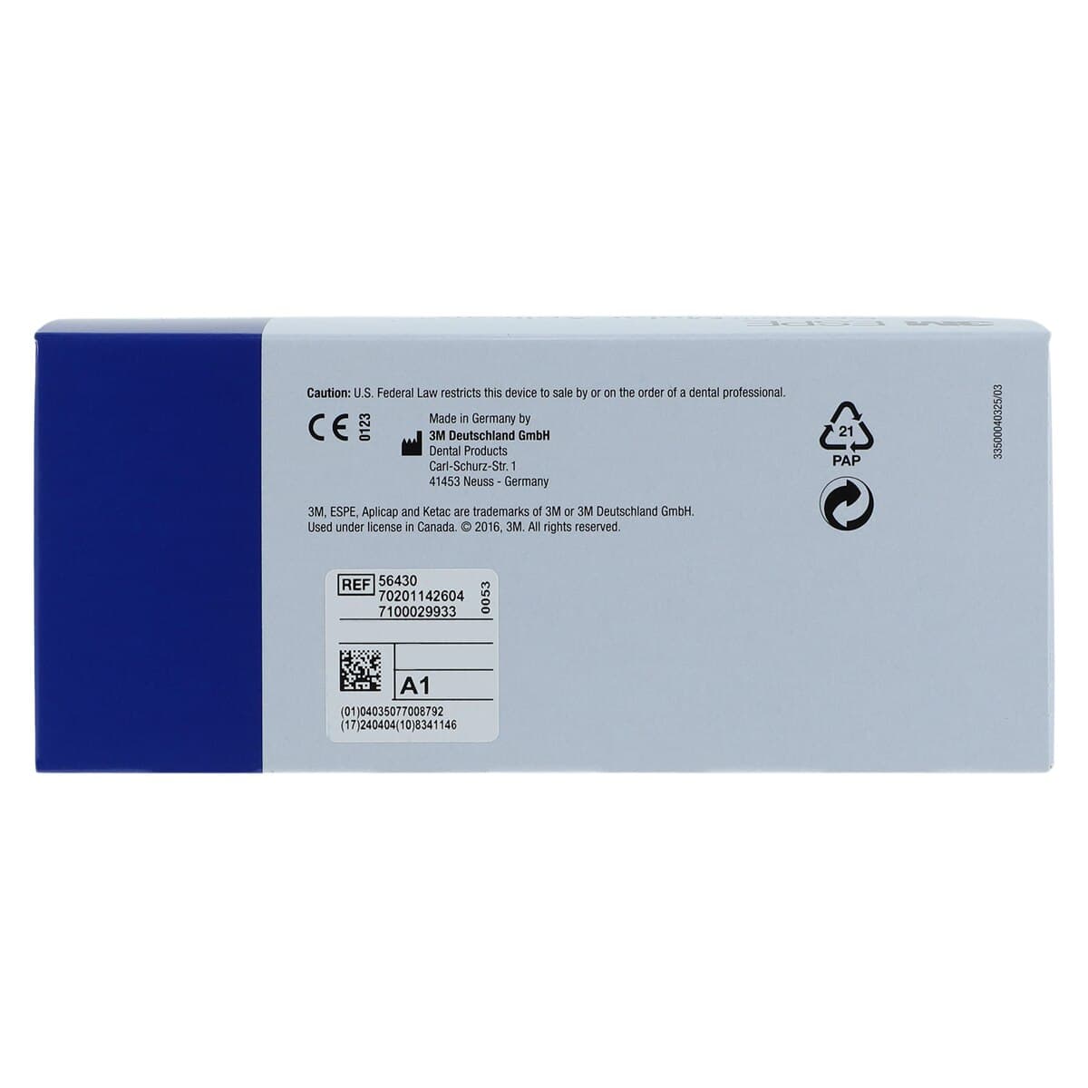 3M (Solventum) Ketac-Molar Aplicap Glass Ionomer Restorative, Self-Cure, Capsule Refill, Shade A1, 50/Pk, 56430 thumbnail 5