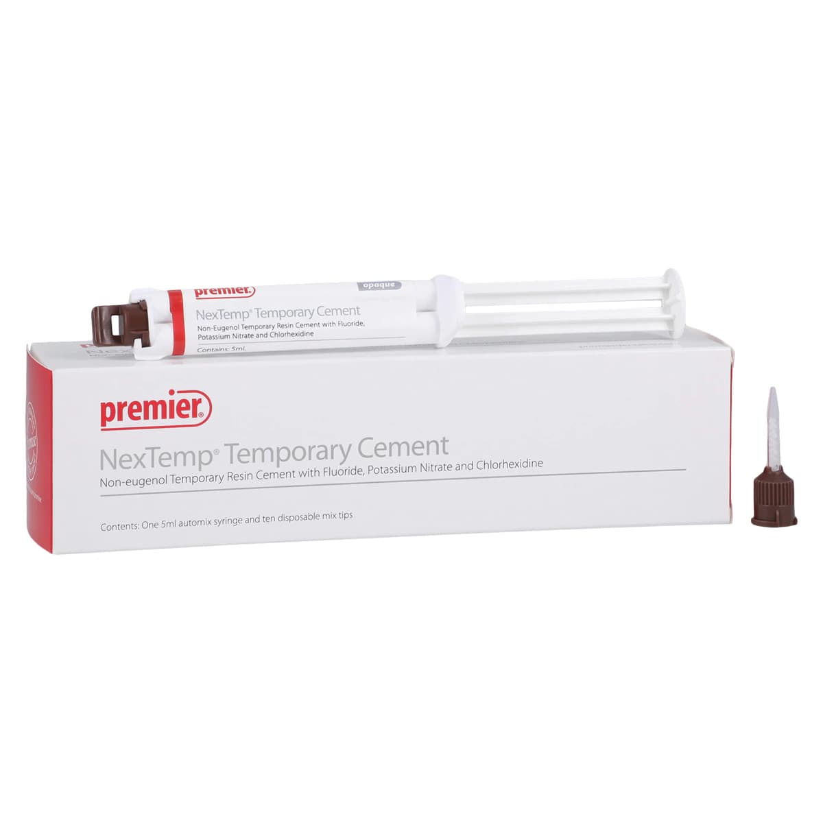 NexTemp™ Temporary Cement Standard Kit, Opaque, 5 mL Automix Syringe with 10 Mix Tips, 3001471 thumbnail 2
